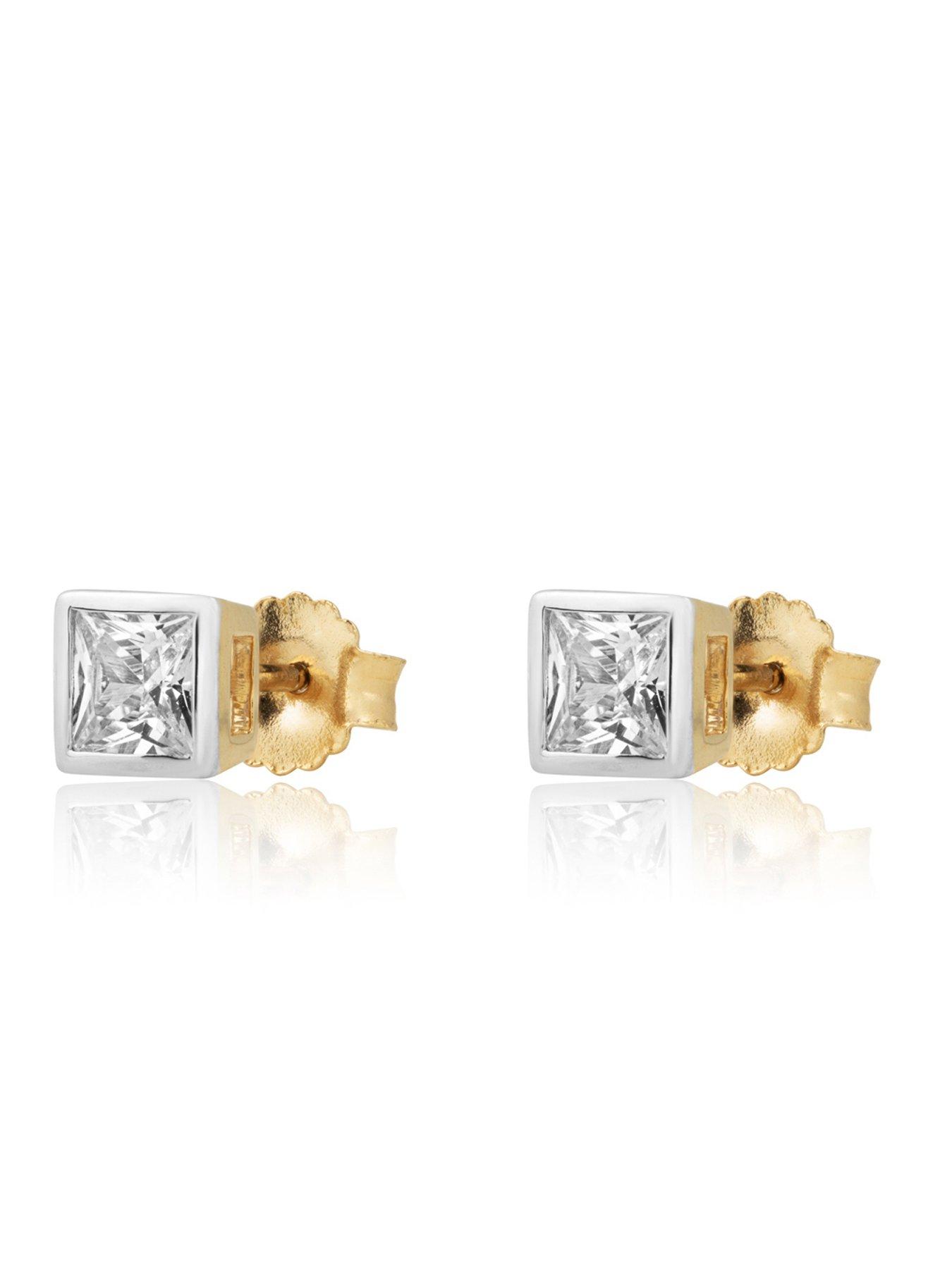 Image 6 of 6 of Love DIAMOND Diamond Princess Cut Shaped Earrings Studs G VS+ Lab Grown