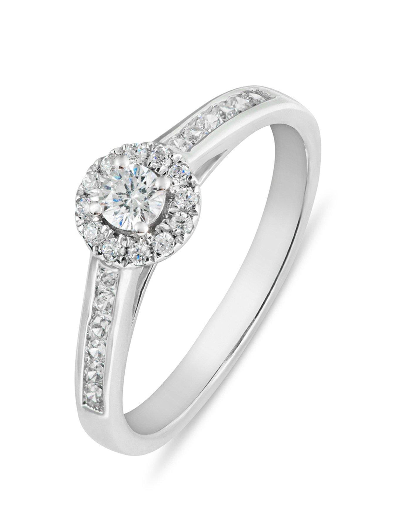 undefined Diamond Halo Solitaire Ring G VS+ Lab Grown