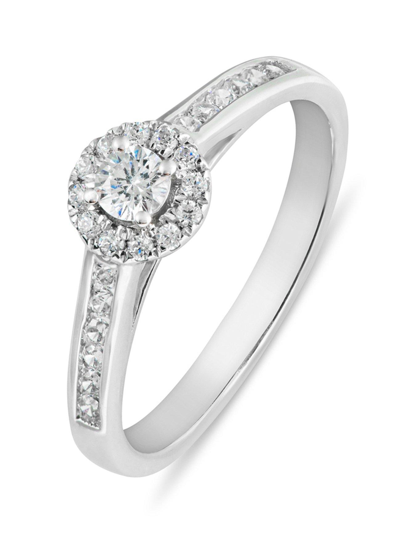 Love DIAMOND Diamond Halo Solitaire Ring G VS+ Lab Grown