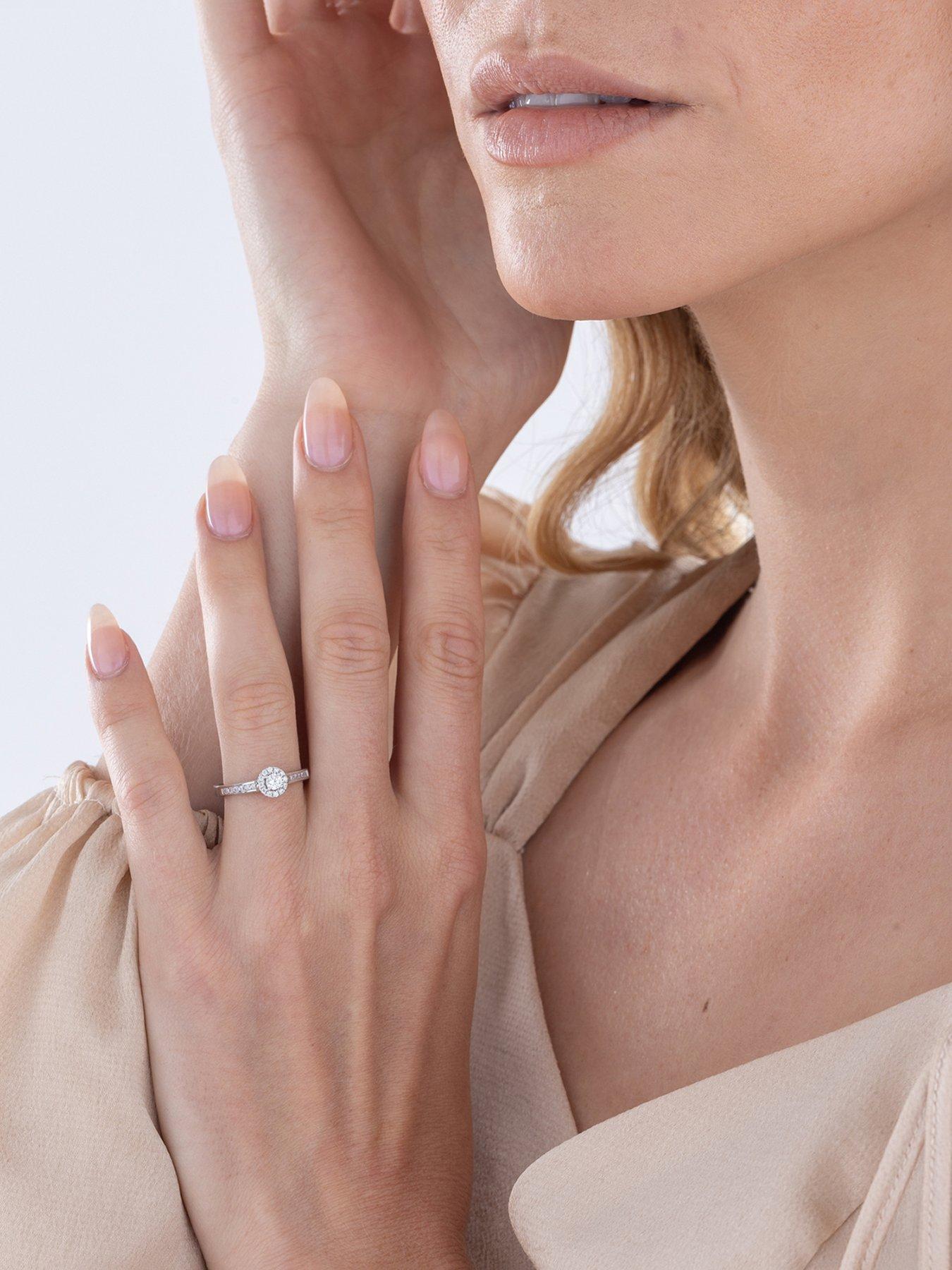 Image 3 of 5 of Love DIAMOND Diamond Halo Solitaire Ring G VS+ Lab Grown