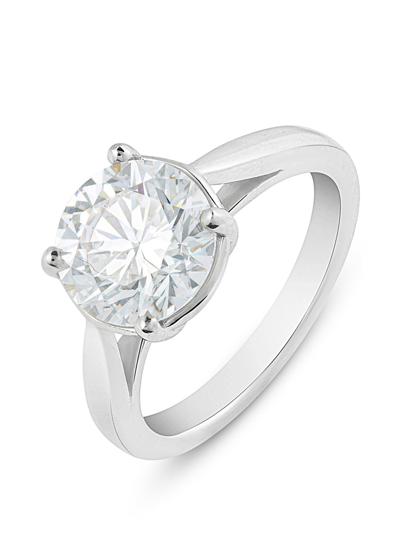 undefined 3Ct Round Diamond Solitaire Ring G VS+ Lab Grown