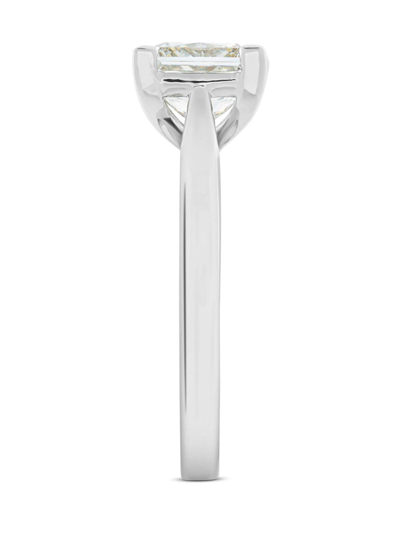 Image 2 of 5 of Love DIAMOND 2Ct Princess Cut Diamond Solitaire Ring G VS+ Lab Grown
