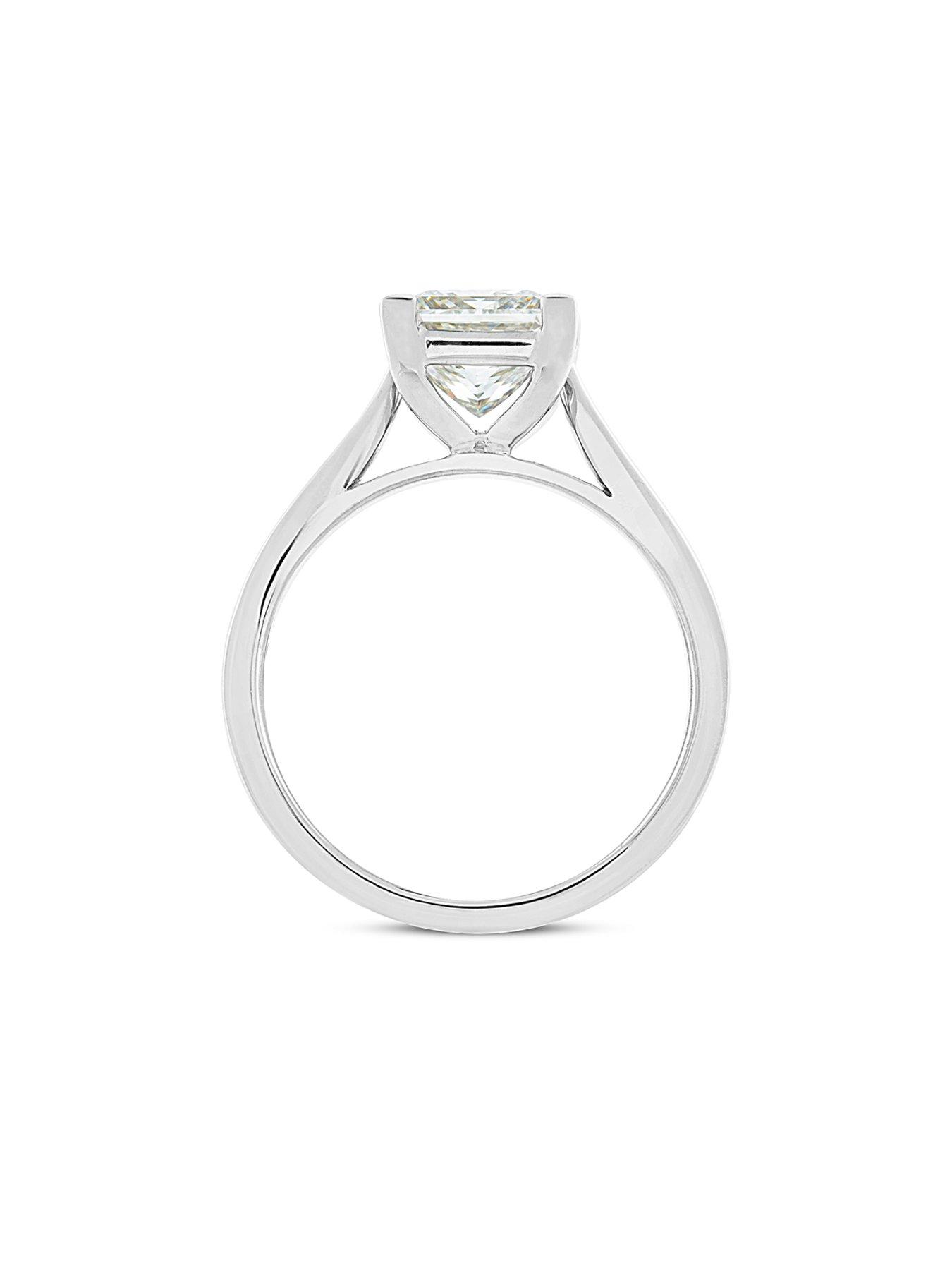 Image 5 of 5 of Love DIAMOND 2Ct Princess Cut Diamond Solitaire Ring G VS+ Lab Grown