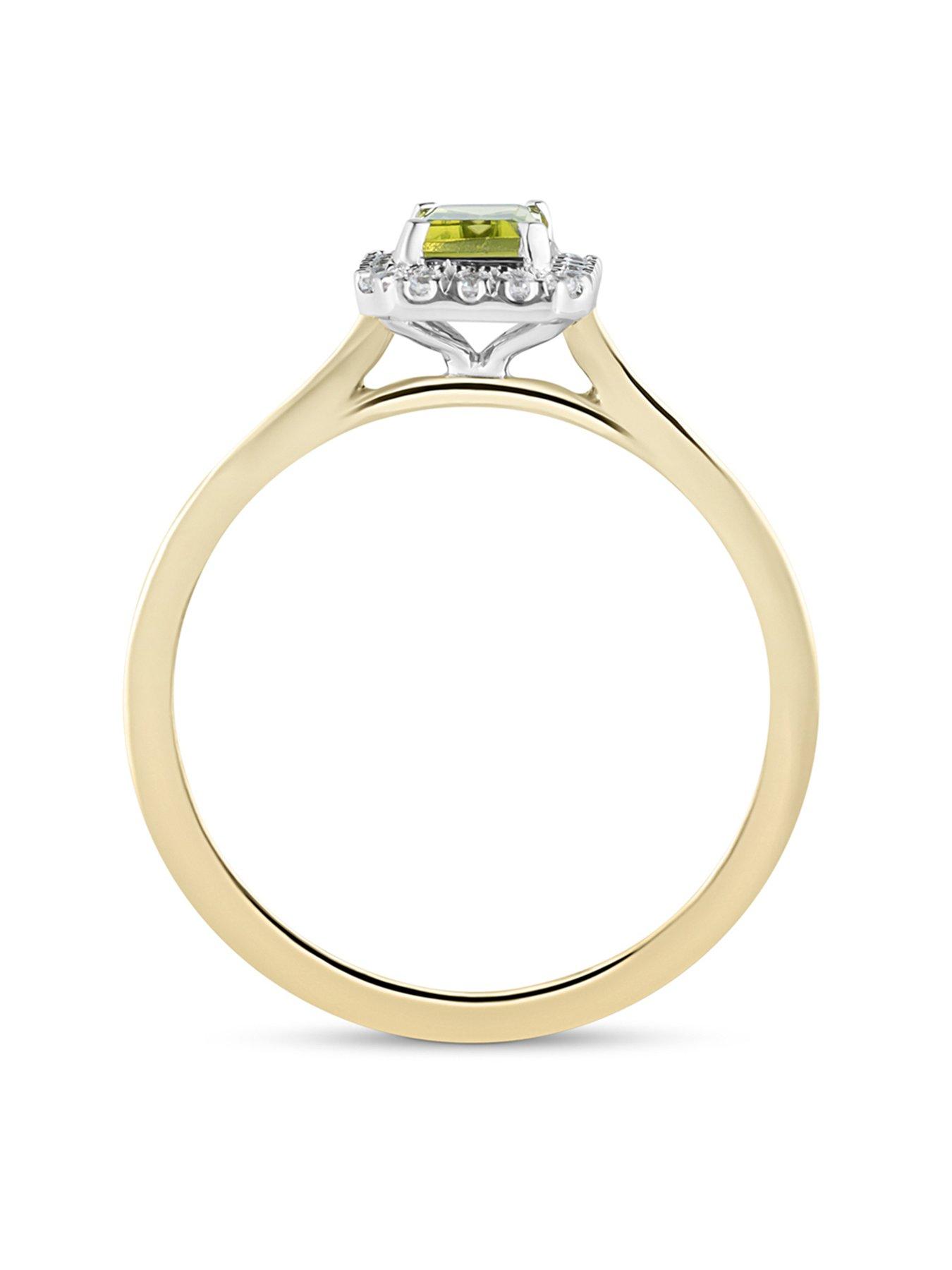 Image 2 of 5 of Love DIAMOND Peridot Diamond Halo Ring