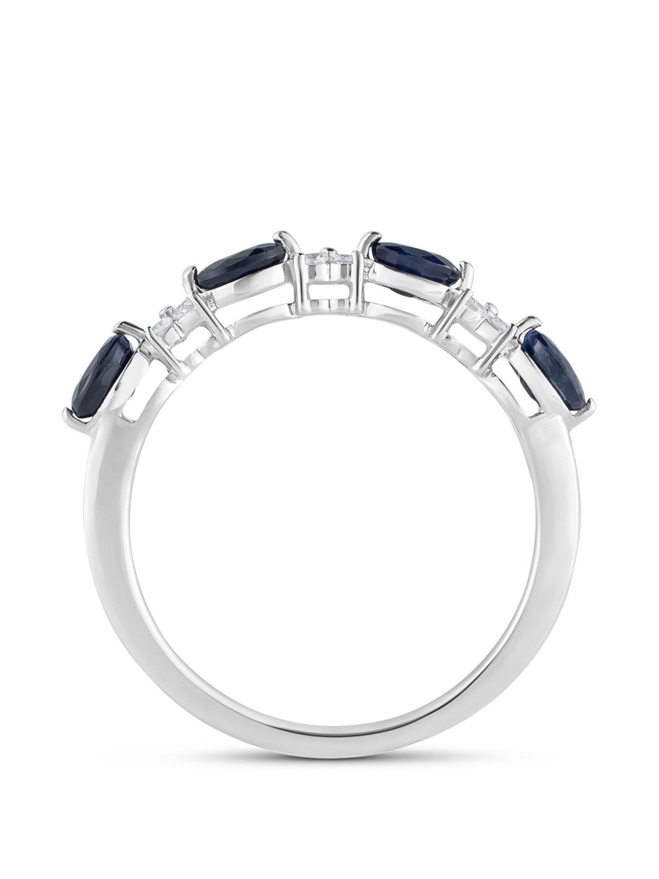  image of love-diamond-black-sapphire-with-diamond-eternity-style-ring