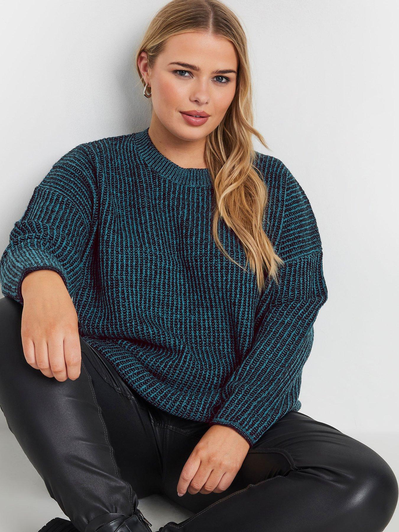 undefined Curve Drop Shoulder Jumper - Blue