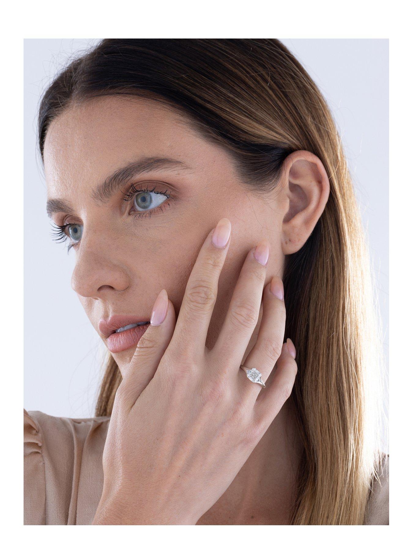 Image 2 of 5 of Love DIAMOND 2Ct Cushion Shaped Diamond Solitaire Ring G VS+ Lab Grown
