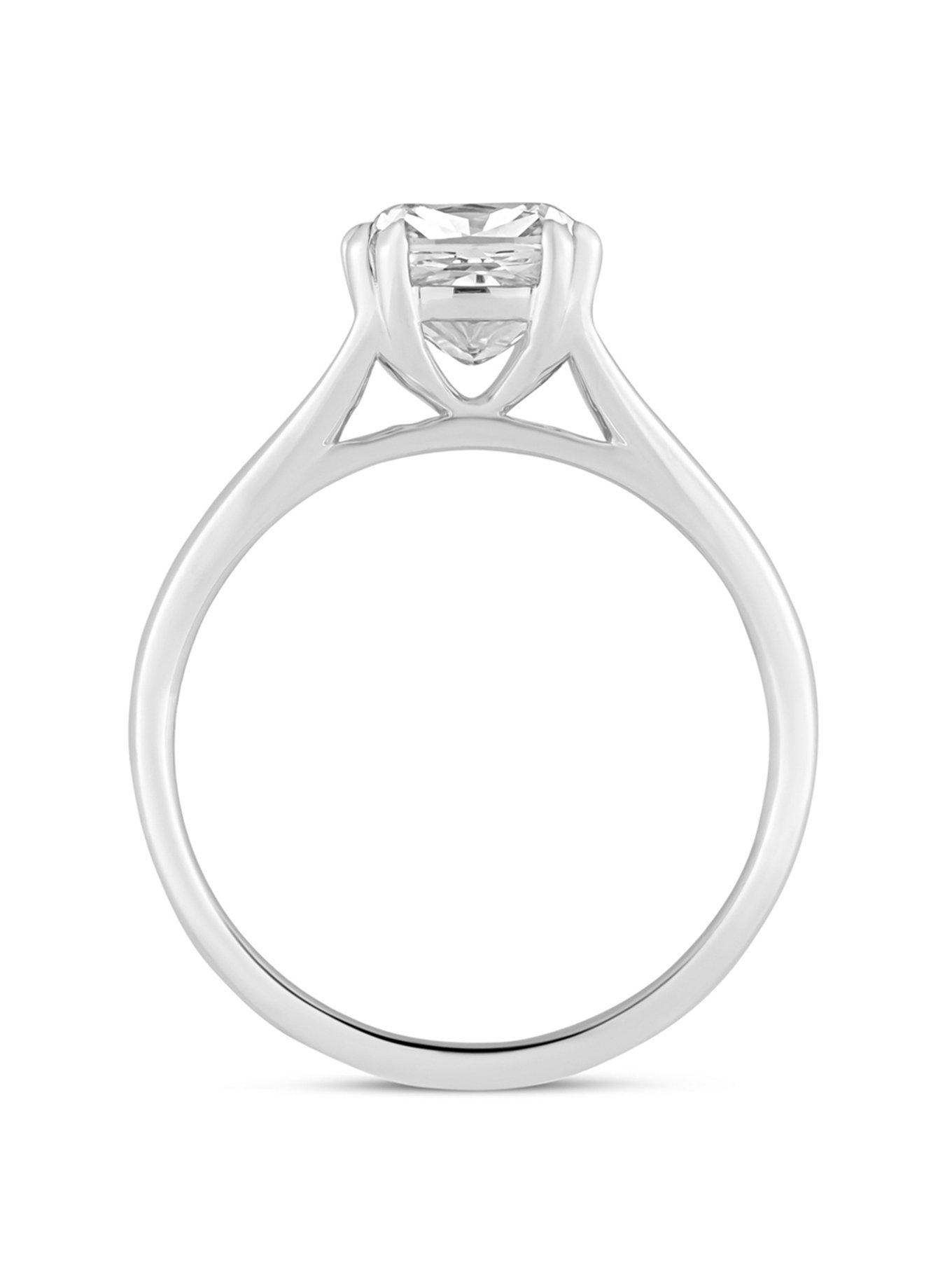 Image 3 of 5 of Love DIAMOND 2Ct Cushion Shaped Diamond Solitaire Ring G VS+ Lab Grown