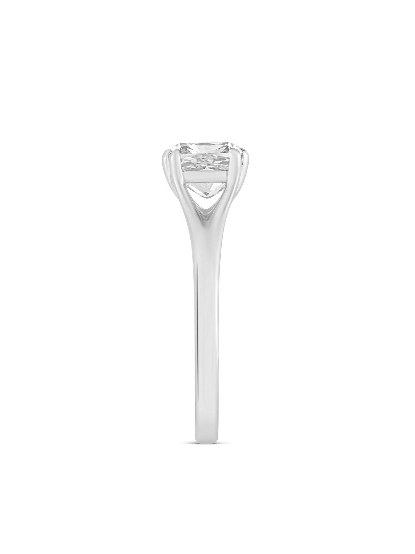 Image 4 of 5 of Love DIAMOND 2Ct Cushion Shaped Diamond Solitaire Ring G VS+ Lab Grown