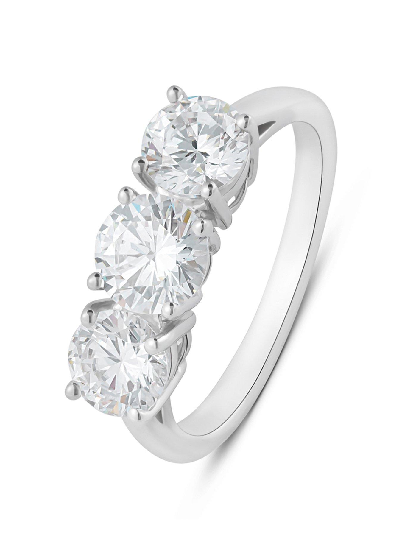Image 1 of 5 of Love DIAMOND 2Ct Diamond Trilogy Ring G VS+ Lab Grown
