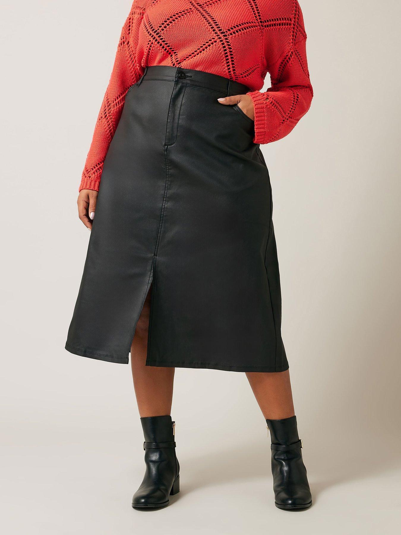 undefined Pu Coated Skirt - Black