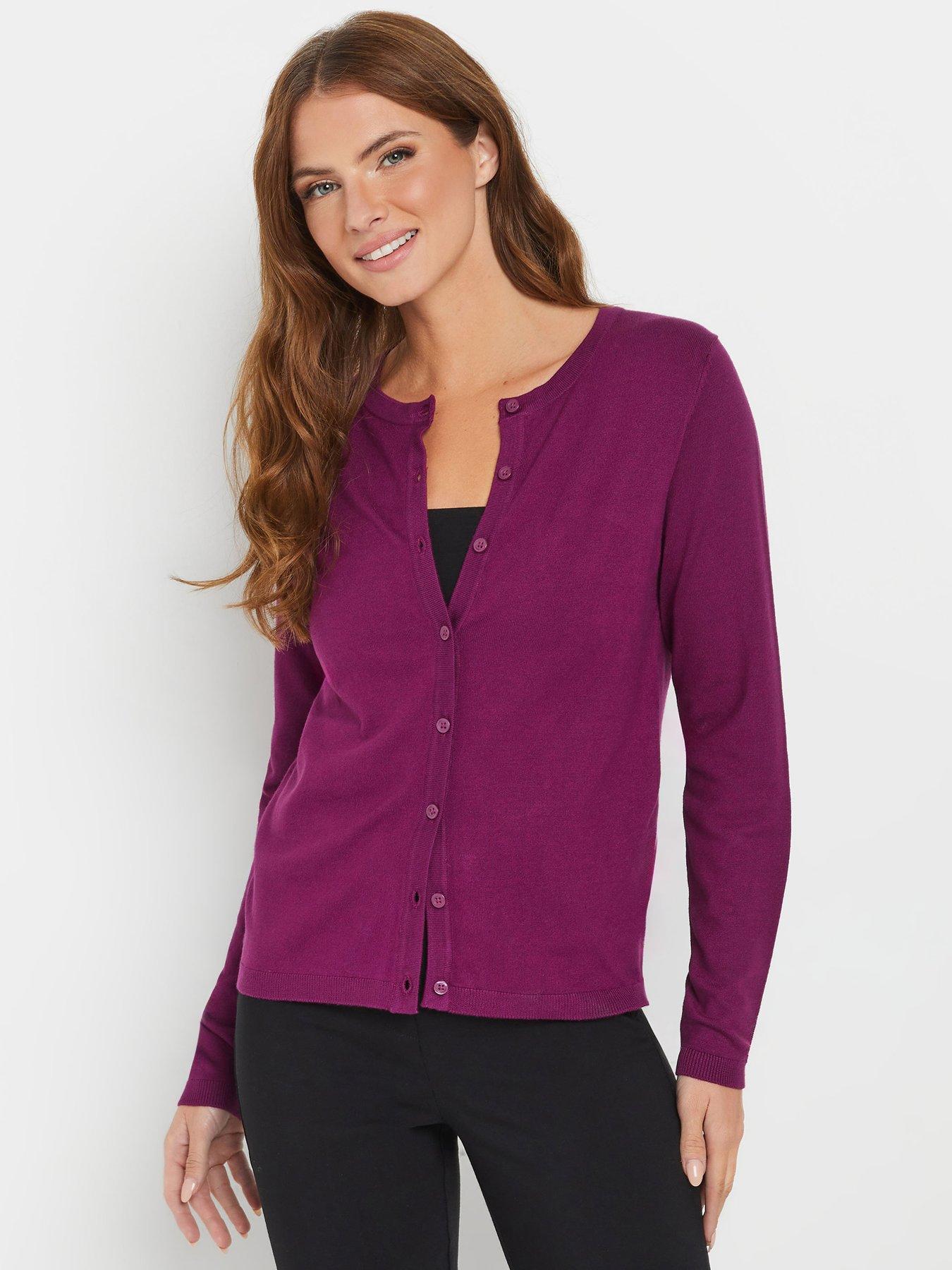  image of mco-button-down-cardi-purple