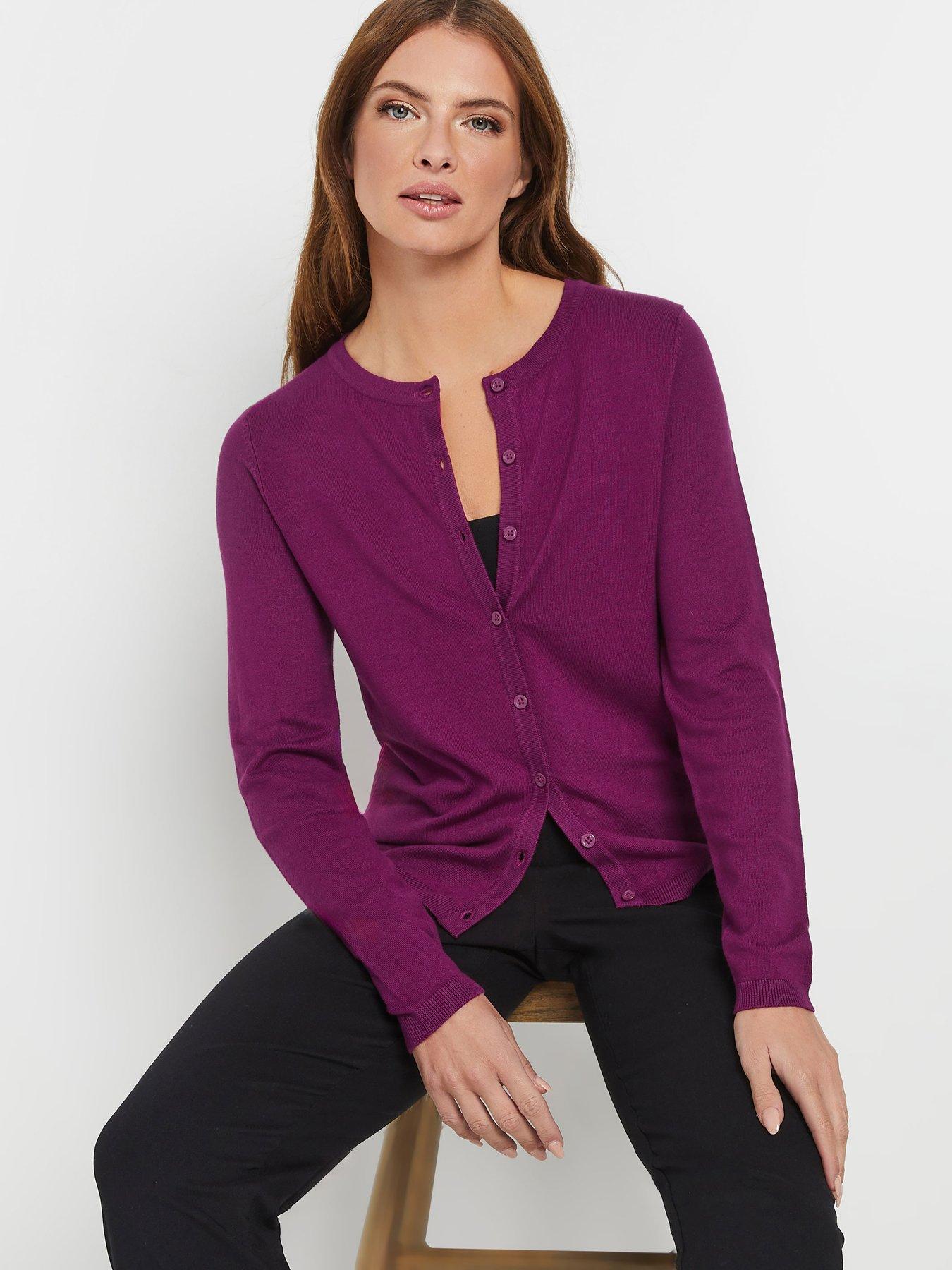  image of mco-button-down-cardi-purple