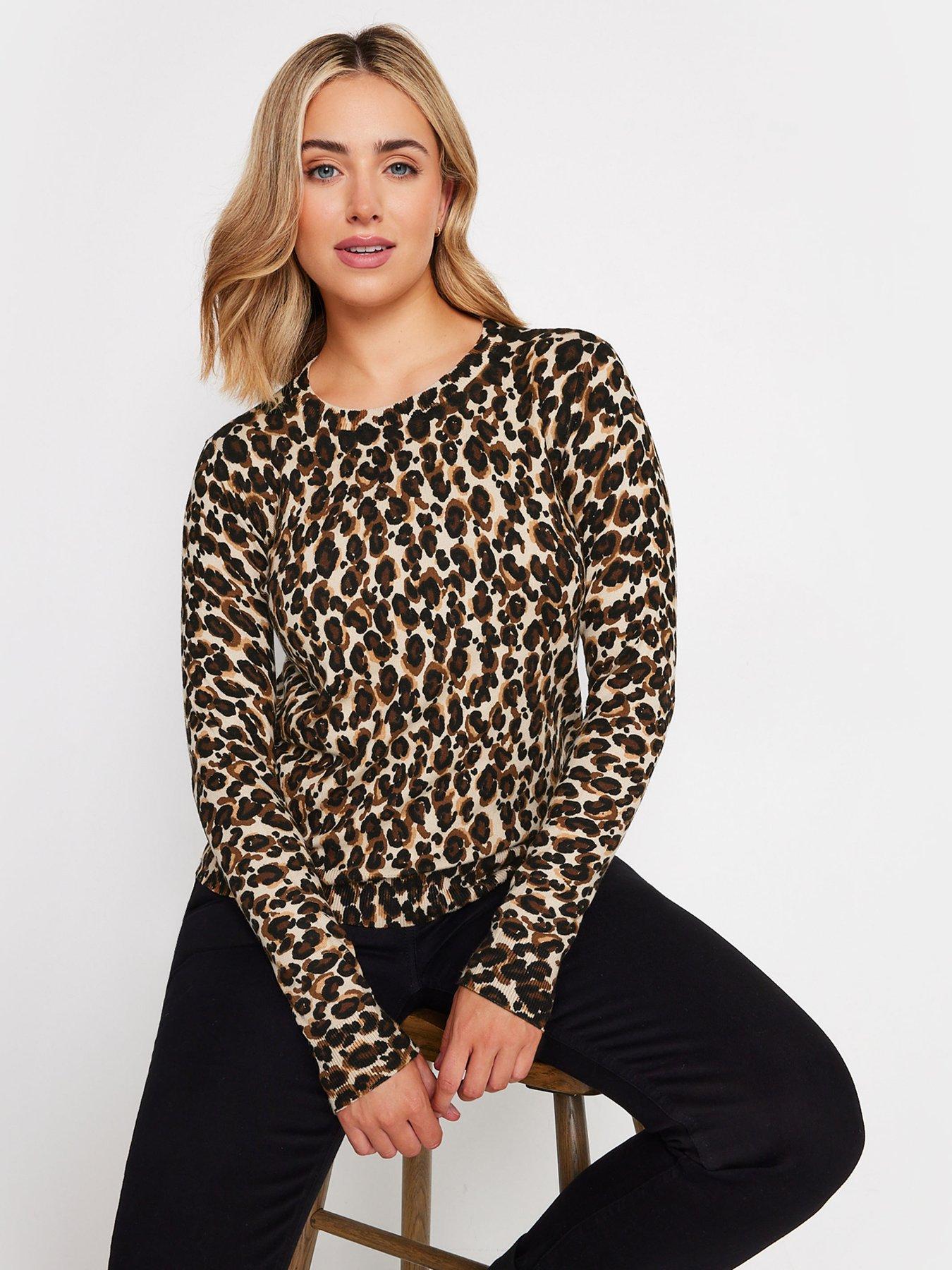  image of mco-animal-print-crew-neck-jumper