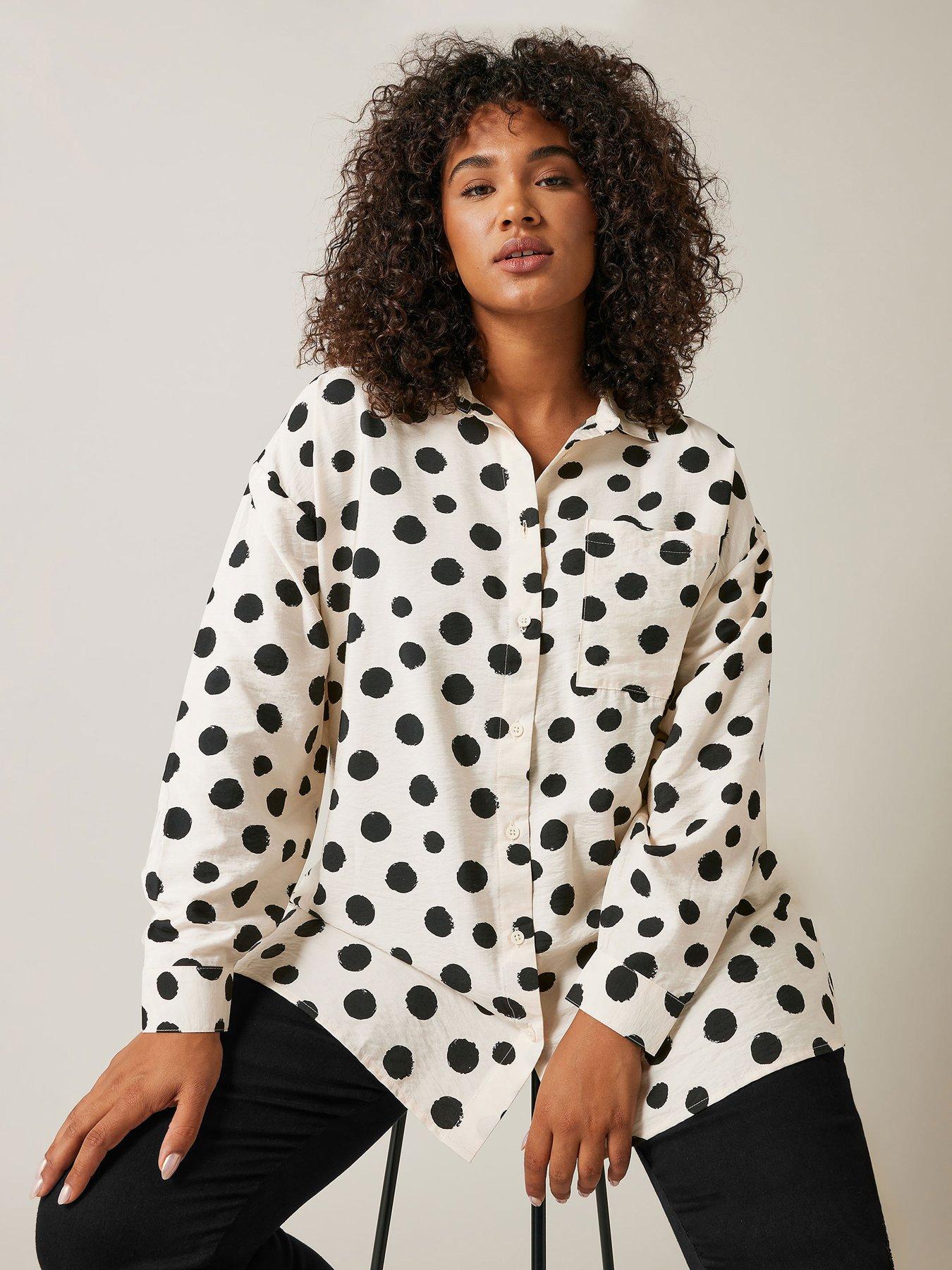  image of evans-oversized-spot-print-shirt