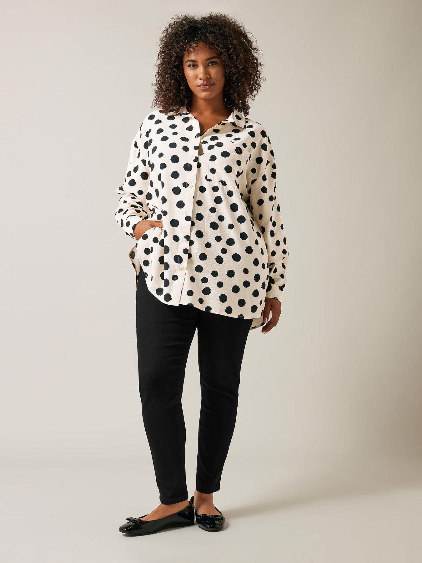  image of evans-oversized-spot-print-shirt