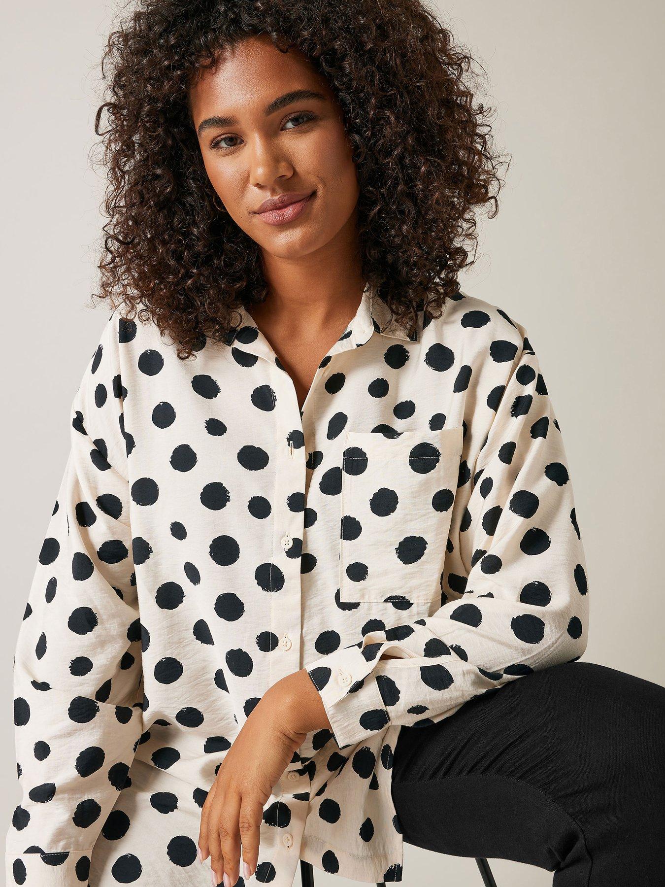  image of evans-oversized-spot-print-shirt