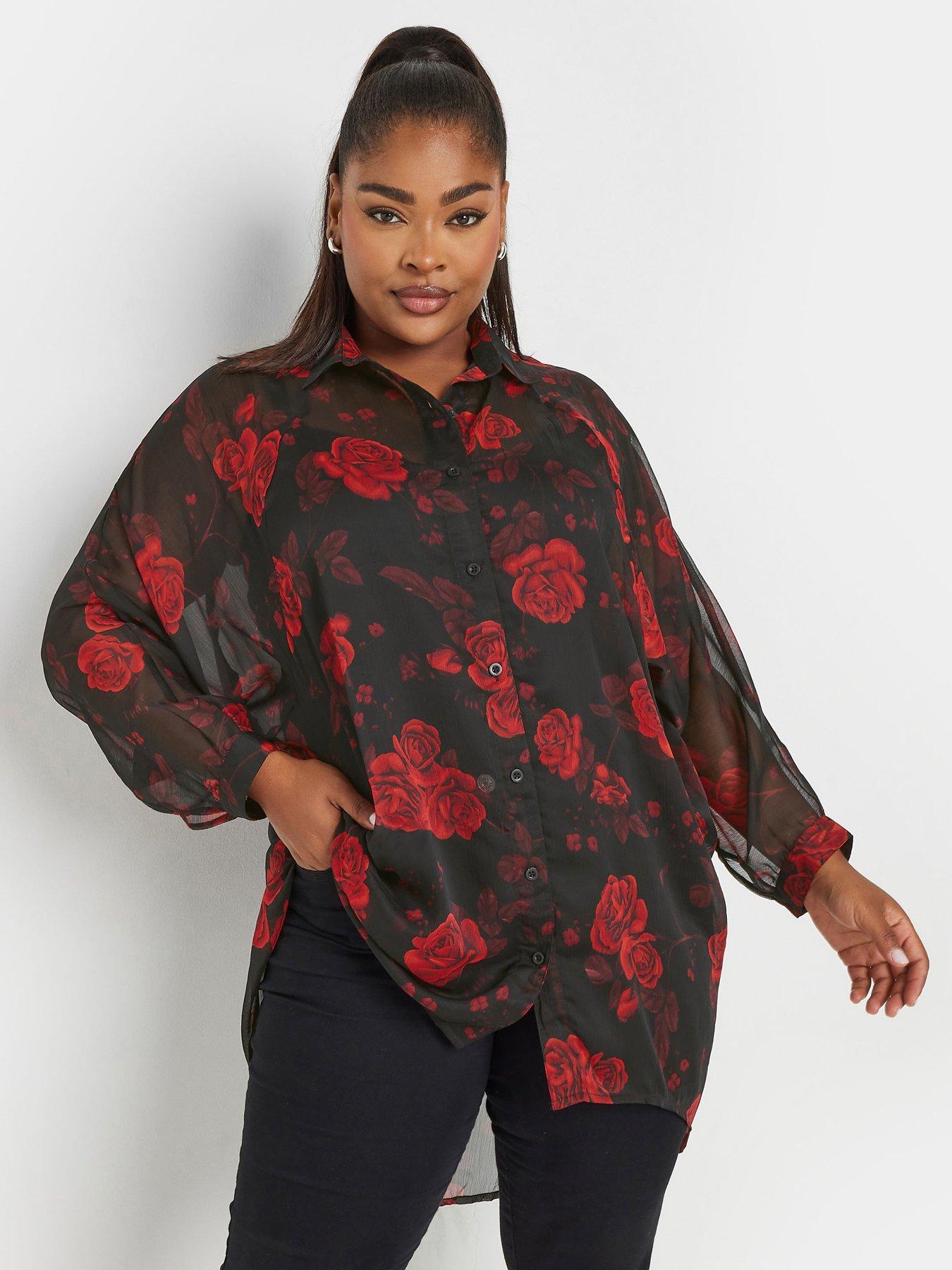 undefined Curve Extreme Dip Back Shirt - Black