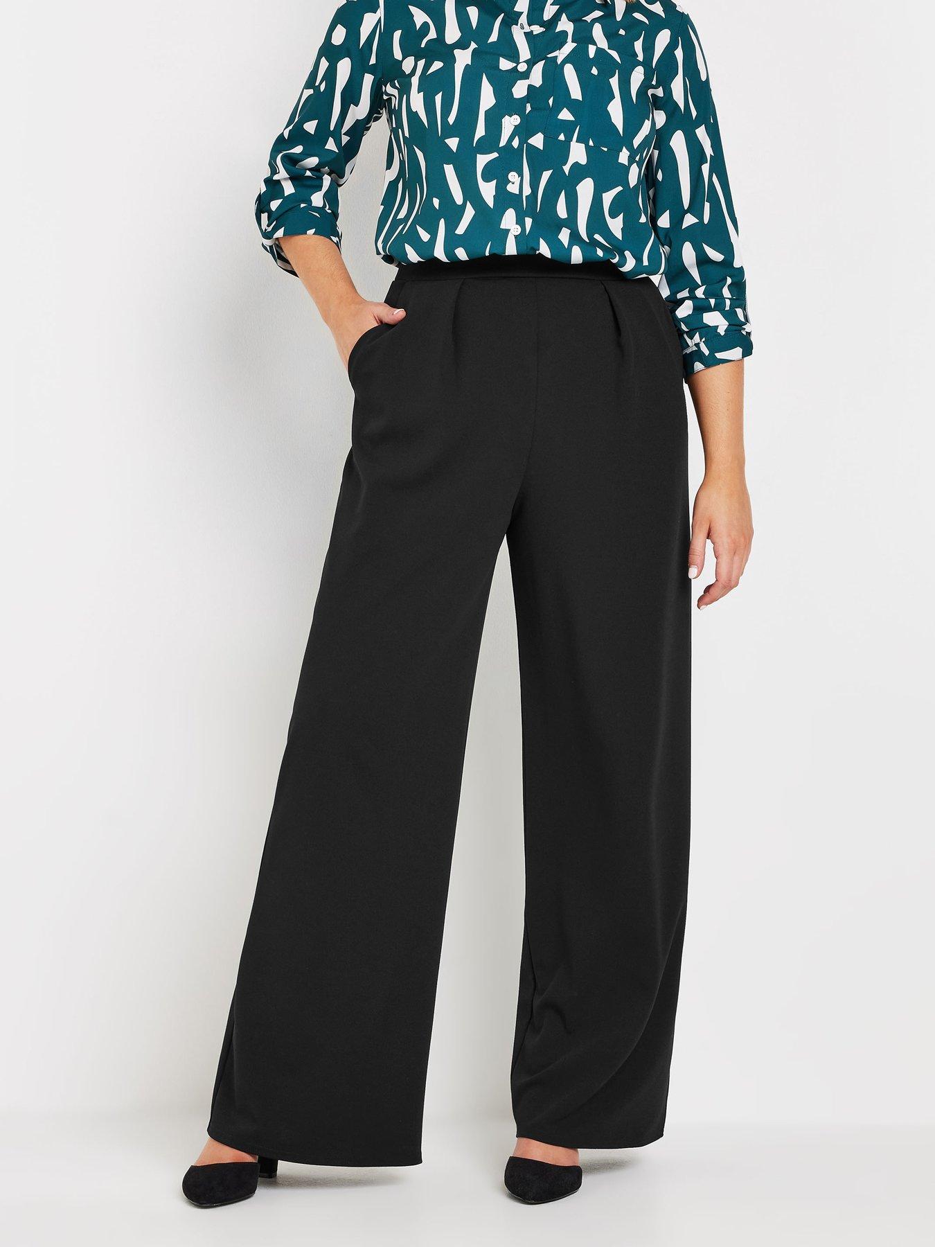 undefined Pleat Front Trousers - Black