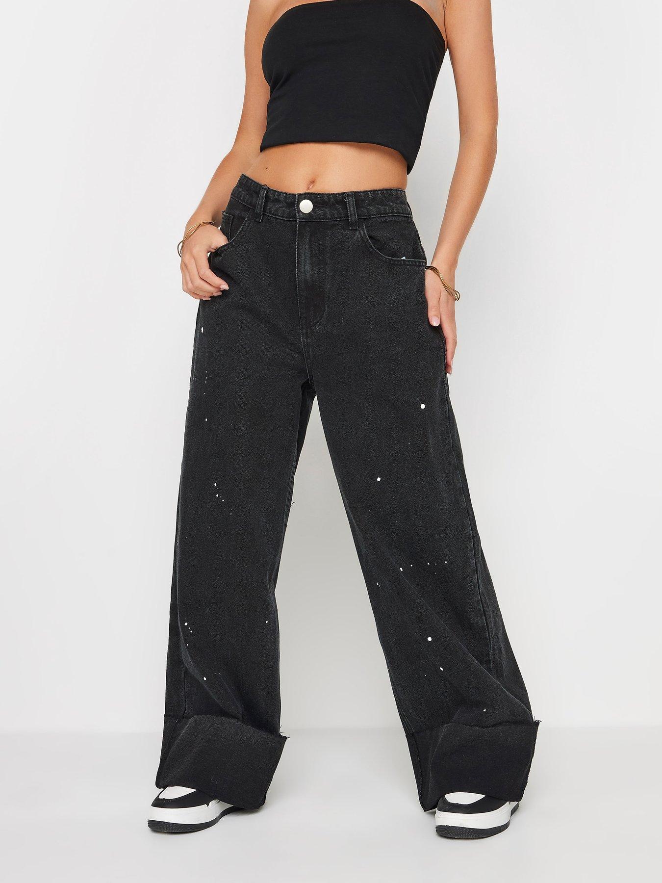 undefined Petite Paint Splatter Jean - Black