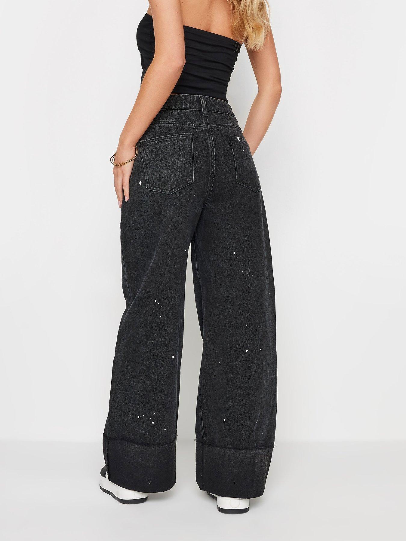  image of pixiegirl-petite-paint-splatter-jean-black