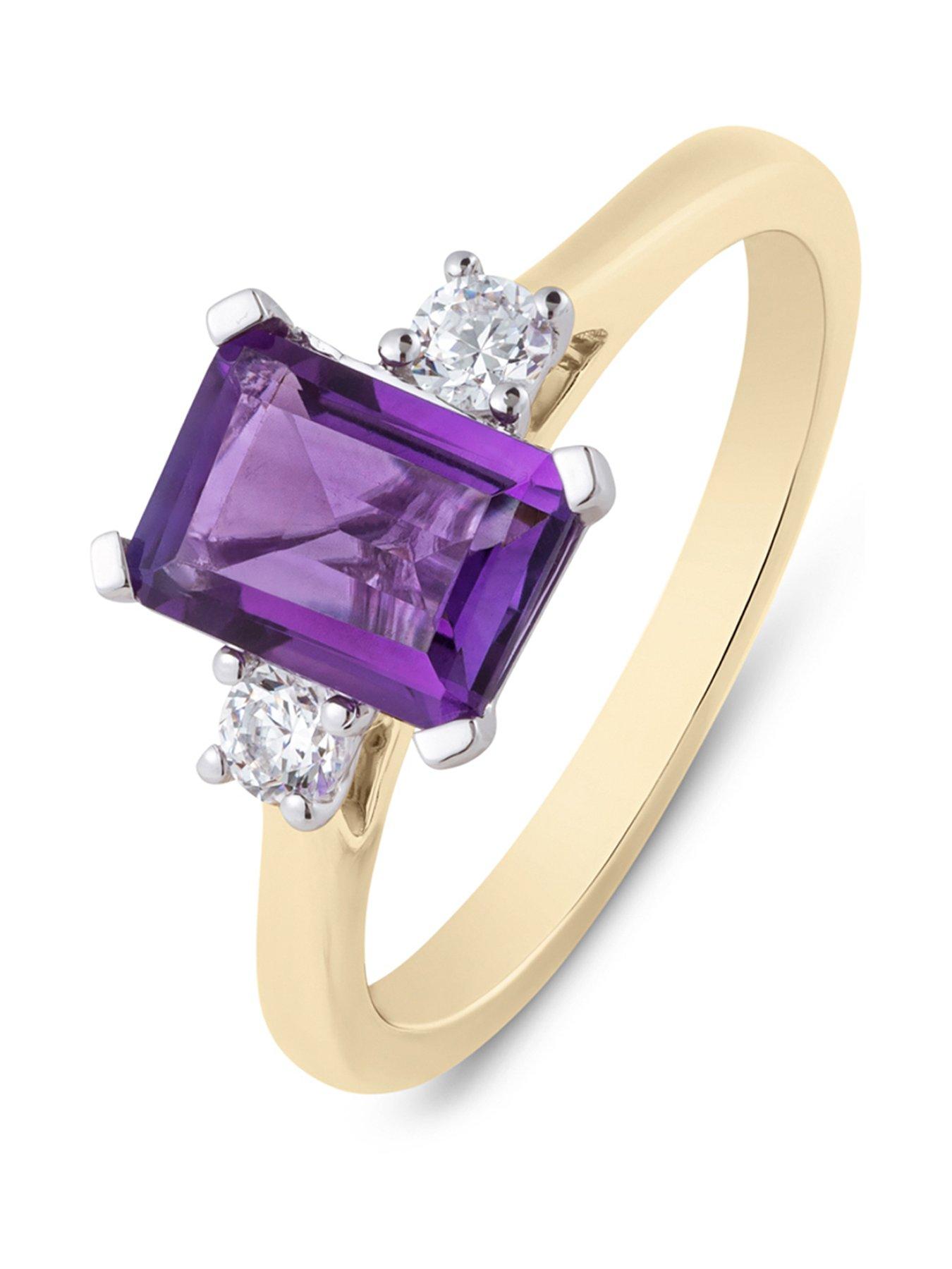 Love DIAMOND Lab Grown Diamond Natural Amethyst Ring