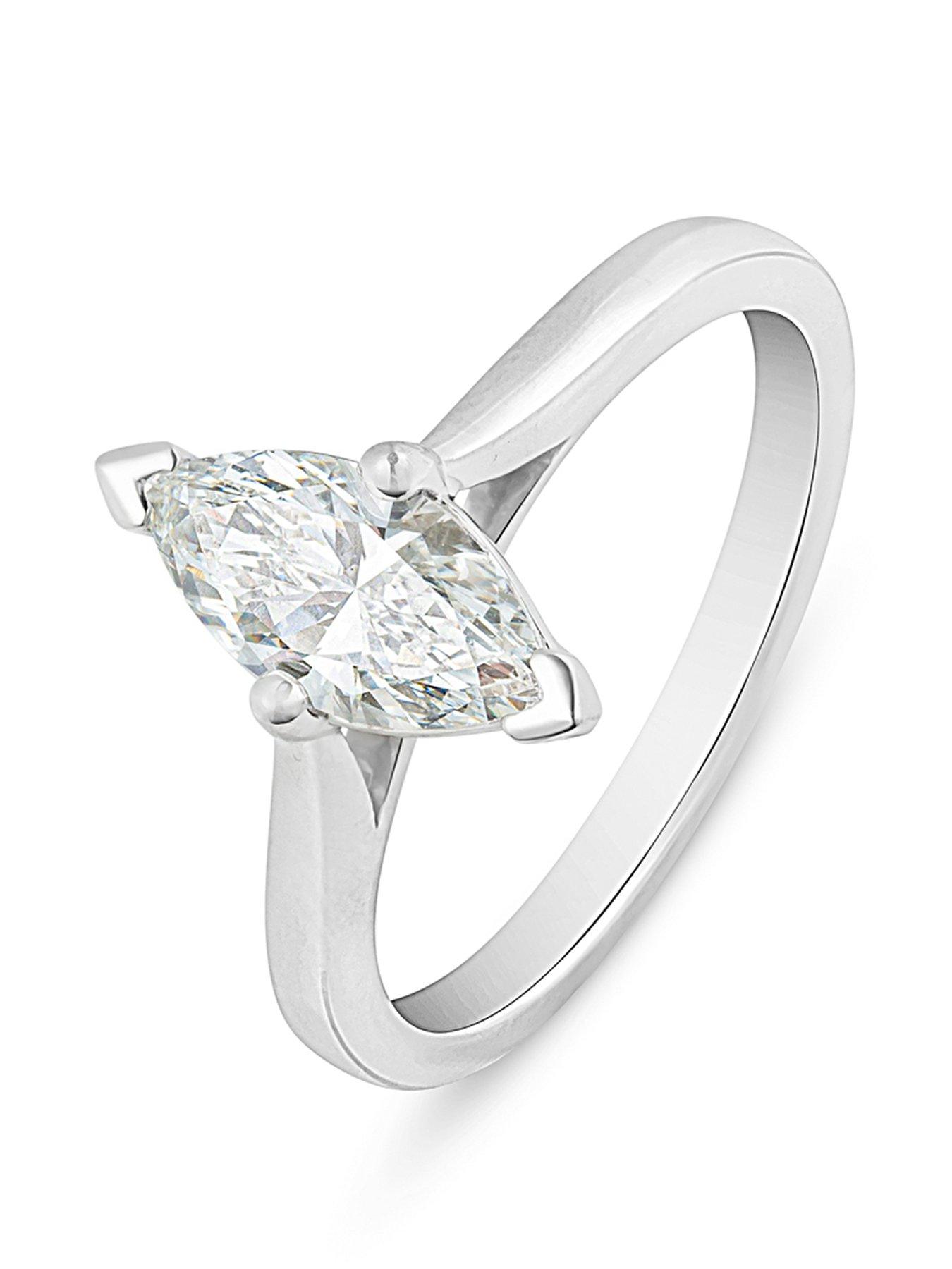 undefined 1Ct Marquise Diamond Solitaire Ring G VS+ Lab Grown
