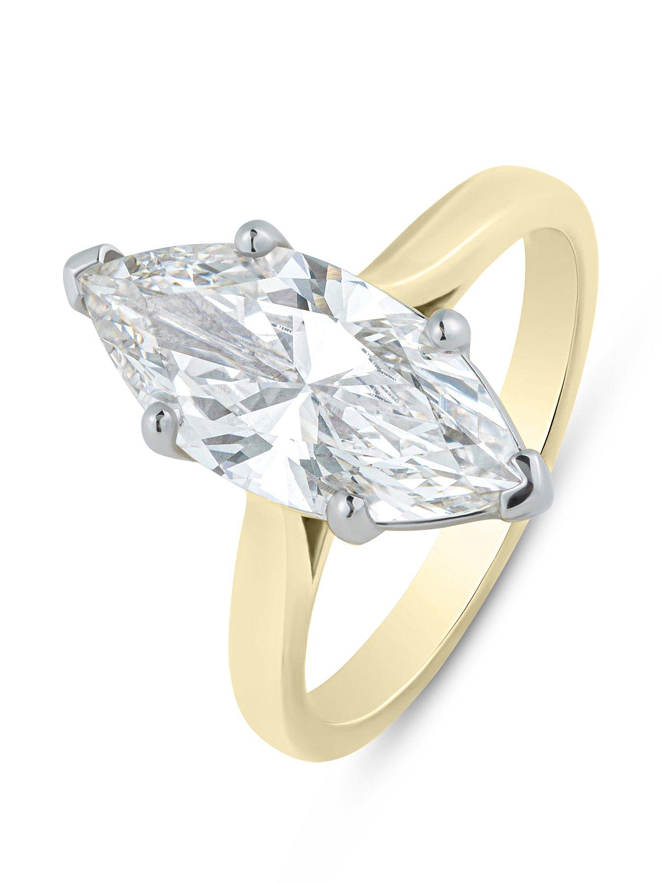 Love DIAMOND 3Ct Marquise Diamond Solitaire Ring G VS+ Lab Grown ...
