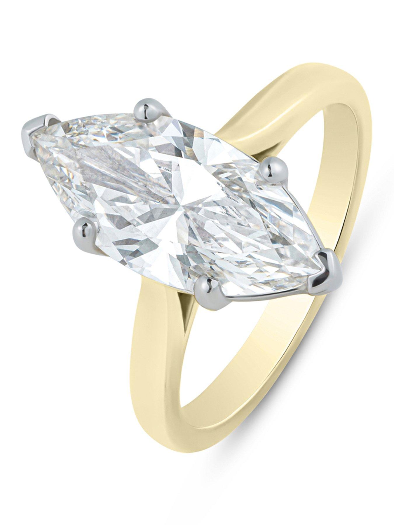 Love DIAMOND 3Ct Marquise Diamond Solitaire Ring G VS+ Lab Grown