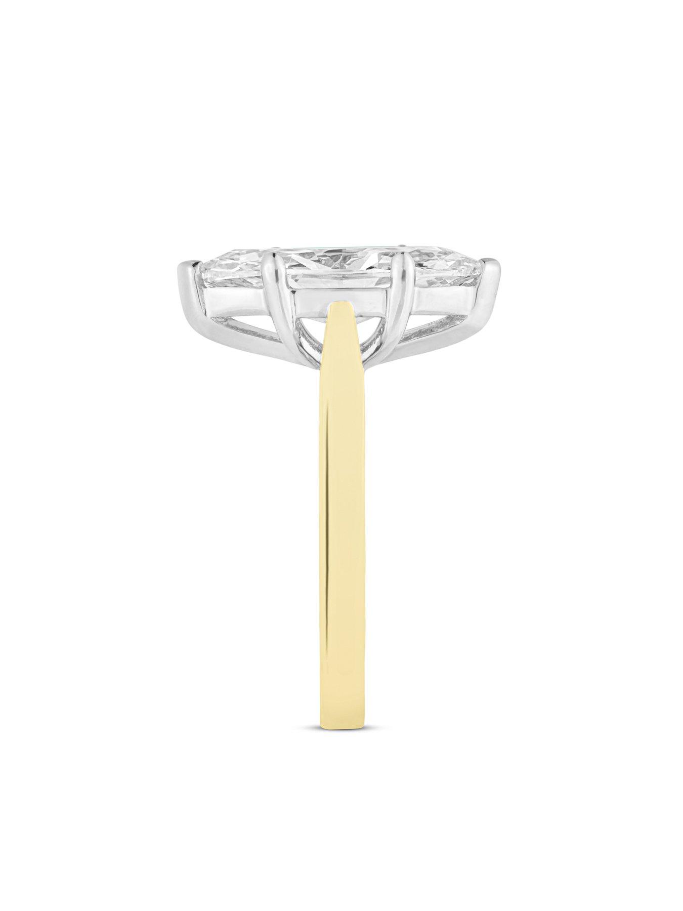 Image 3 of 5 of Love DIAMOND 3Ct Marquise Diamond Gold Band Solitaire Ring