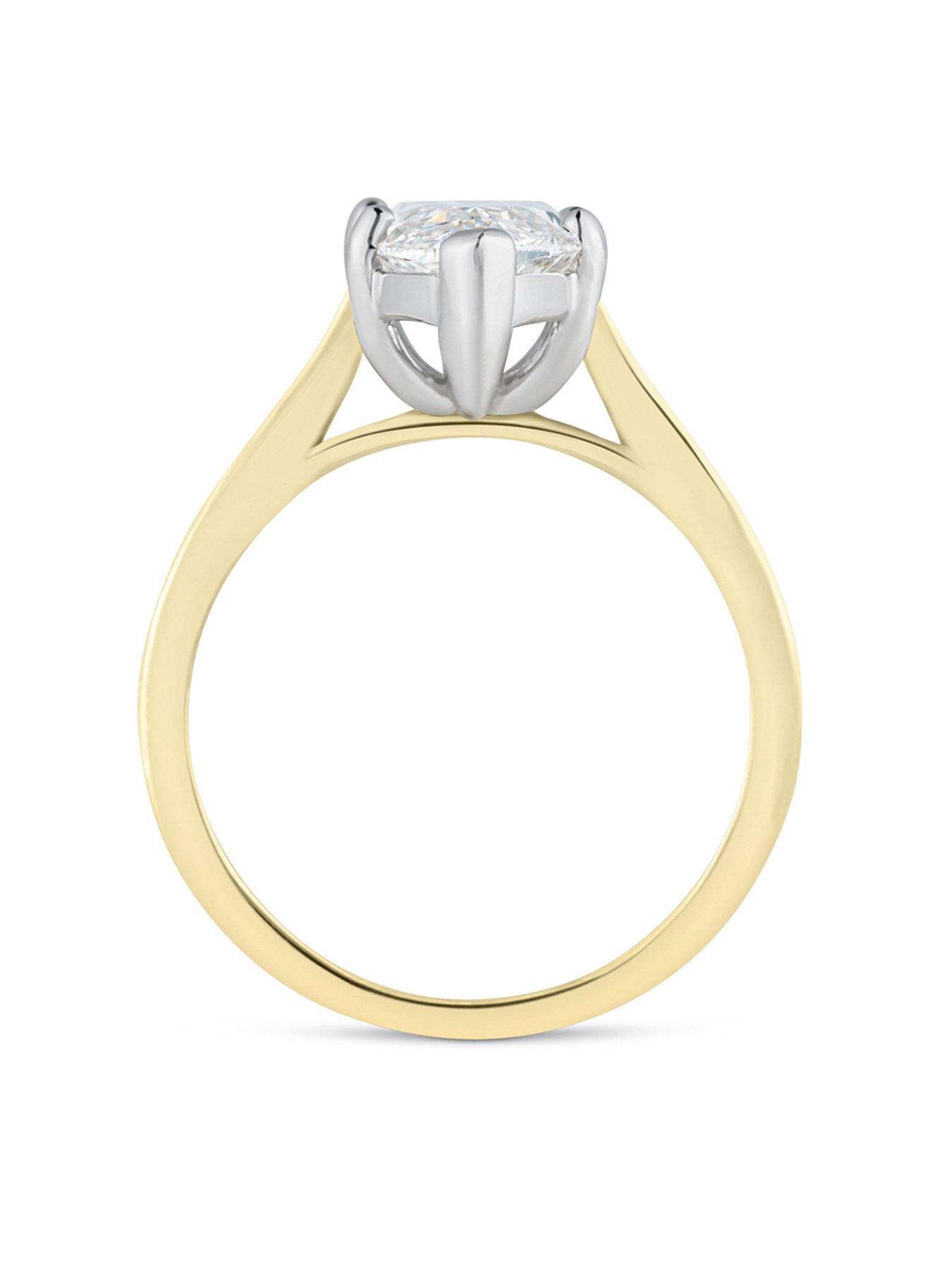Image 5 of 5 of Love DIAMOND 3Ct Marquise Diamond Gold Band Solitaire Ring