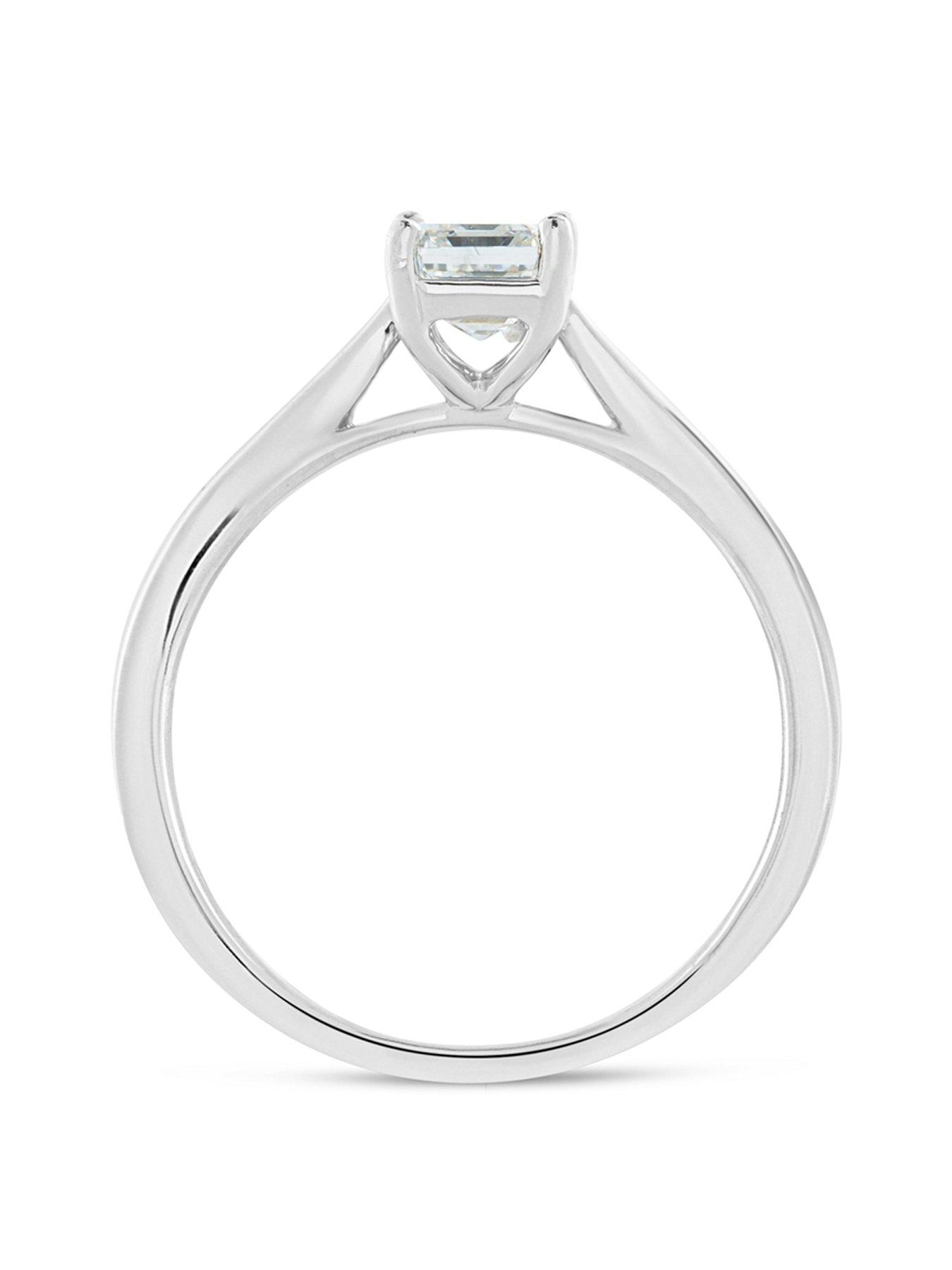 Image 3 of 5 of Love DIAMOND 1Ct Emerald Cut Diamond Solitaire Ring G VS+ Lab Grown