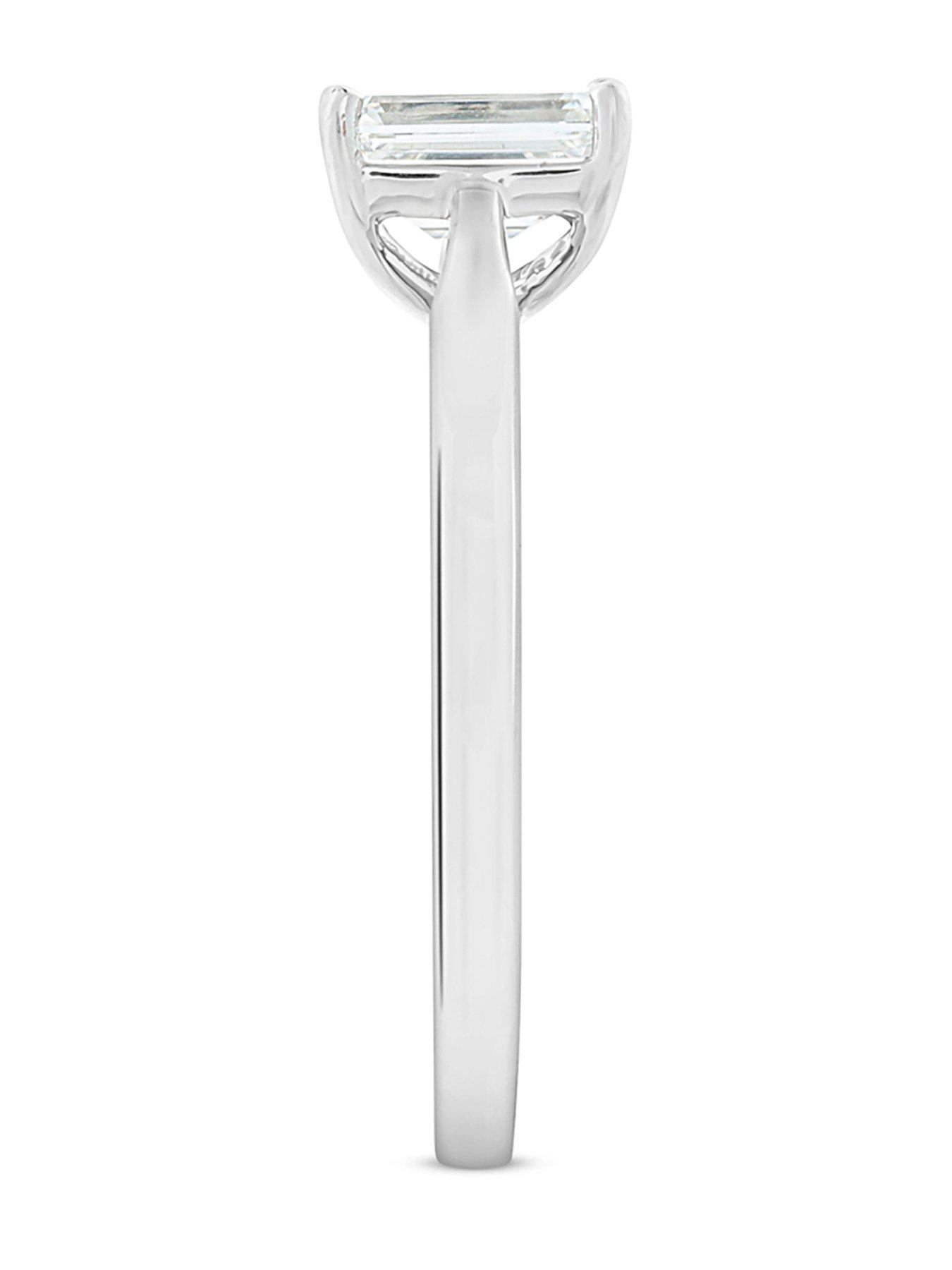 Image 4 of 5 of Love DIAMOND 1Ct Emerald Cut Diamond Solitaire Ring G VS+ Lab Grown