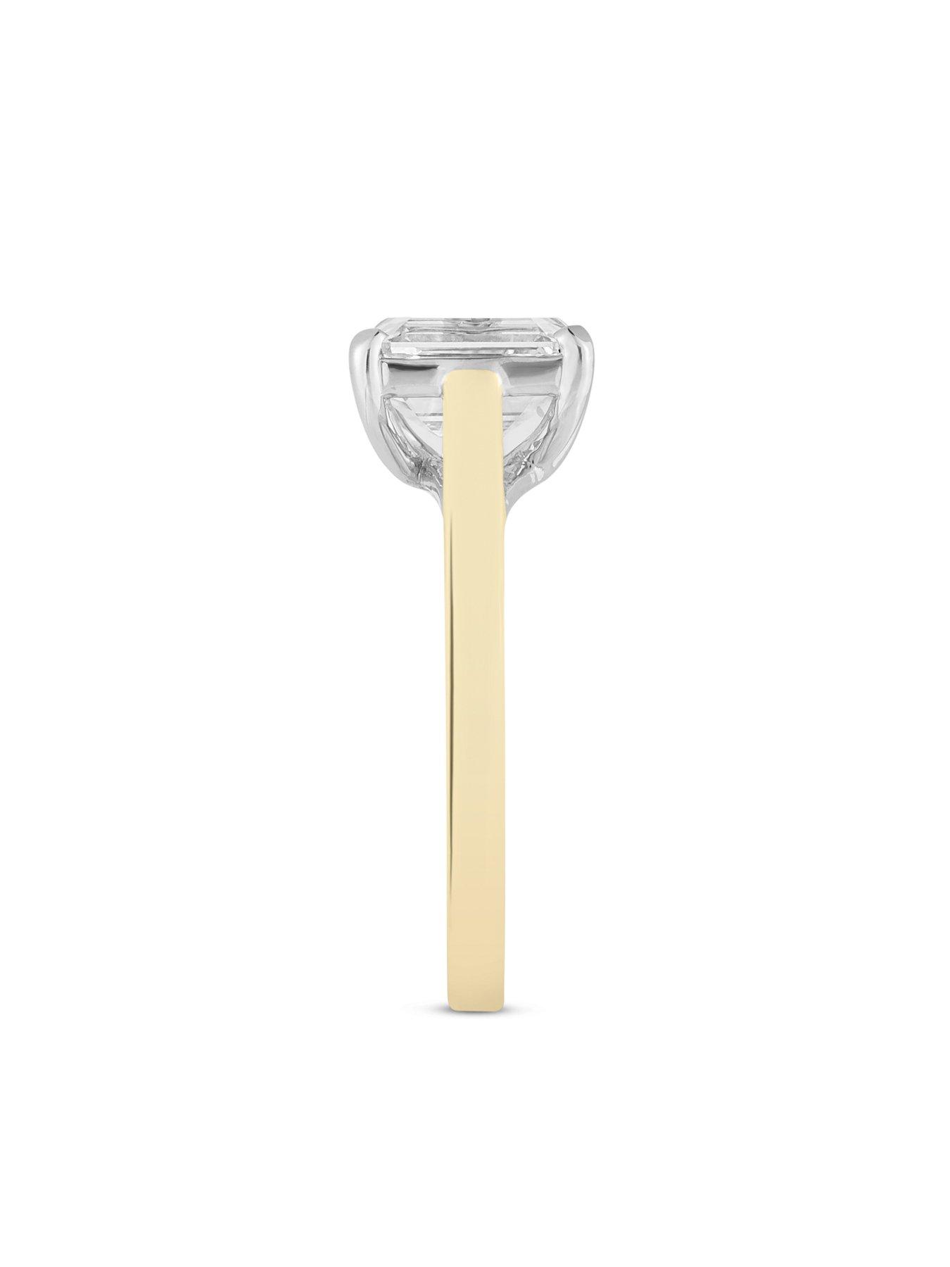 Image 2 of 5 of Love DIAMOND 2Ct Emerald Cut Diamond Solitaire Ring G VS+ Lab Grown