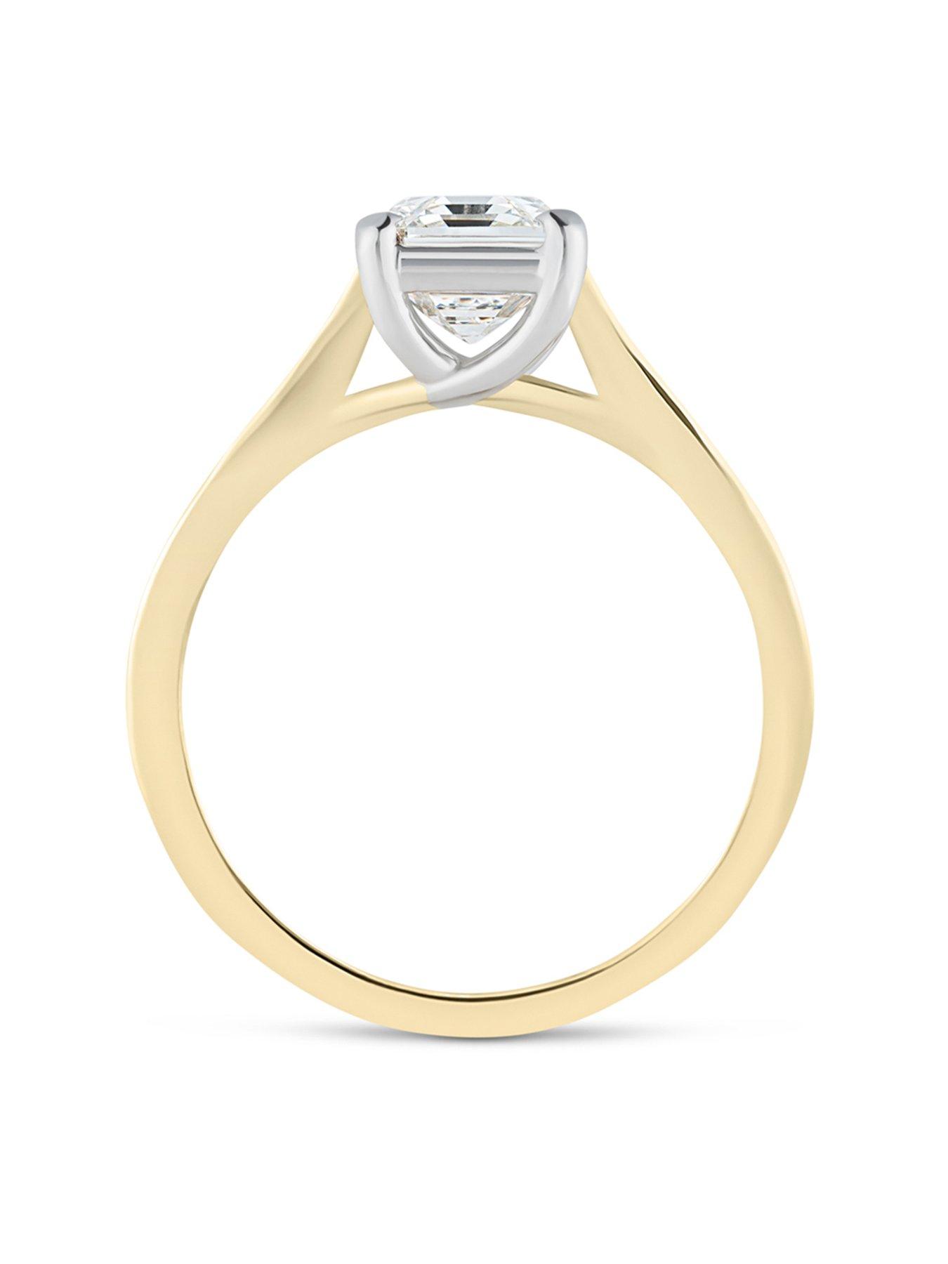 Image 5 of 5 of Love DIAMOND 2Ct Emerald Cut Diamond Solitaire Ring G VS+ Lab Grown