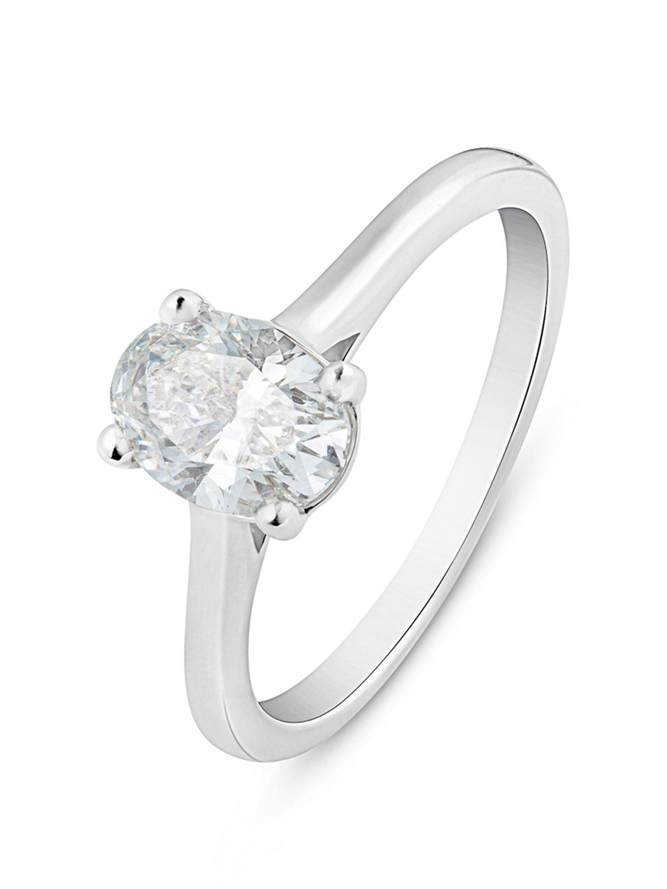Image 1 of 5 of Love DIAMOND 1Ct Oval Diamond Solitaire Ring G VS+ Lab Grown