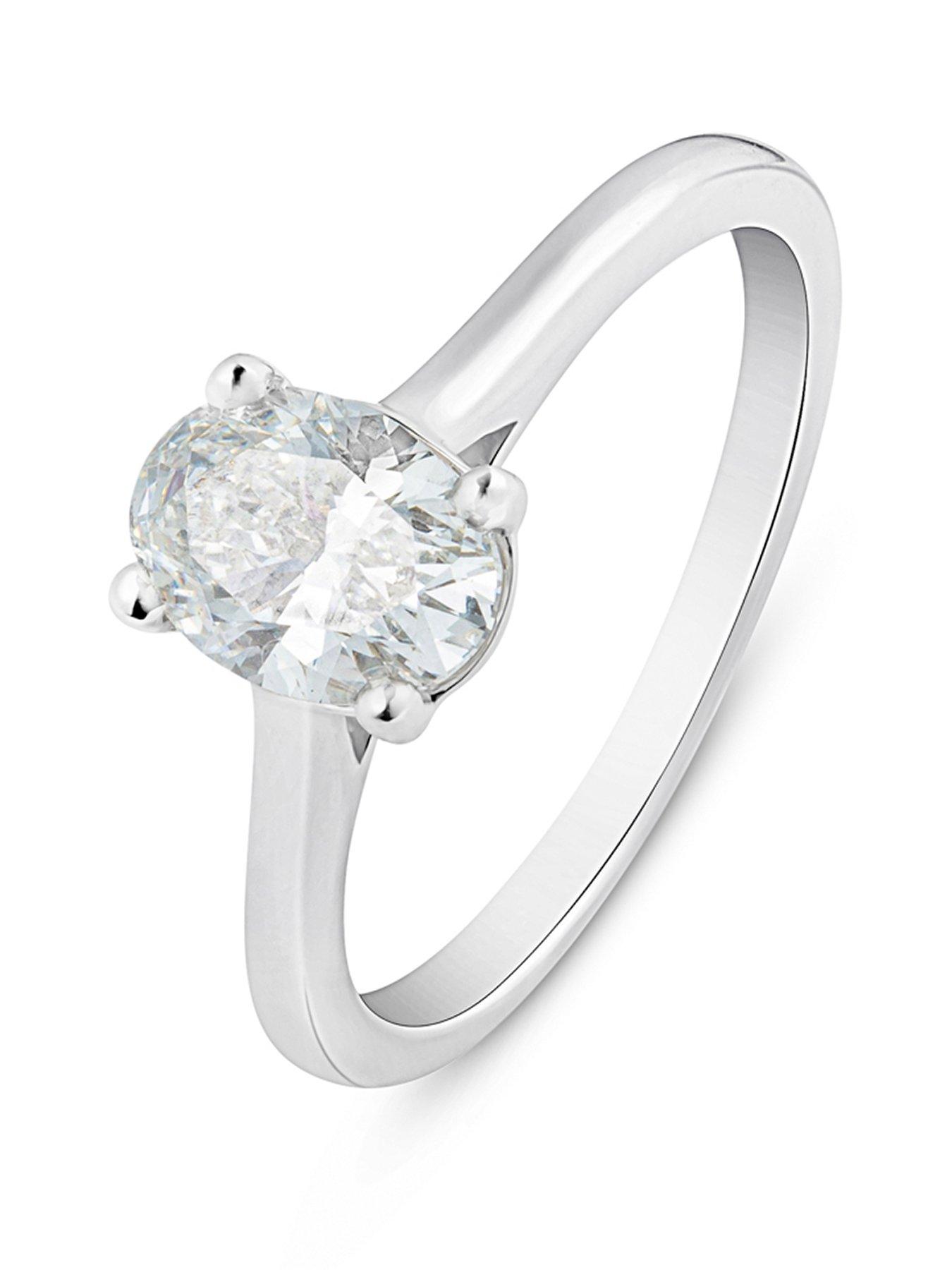 Love DIAMOND 1Ct Oval Diamond Solitaire Ring G VS+ Lab Grown