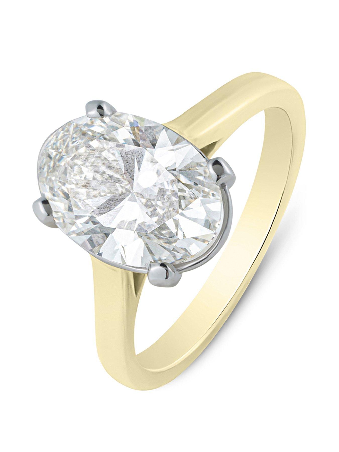 undefined 3Ct Oval Diamond Solitaire Ring G VS+ Lab Grown