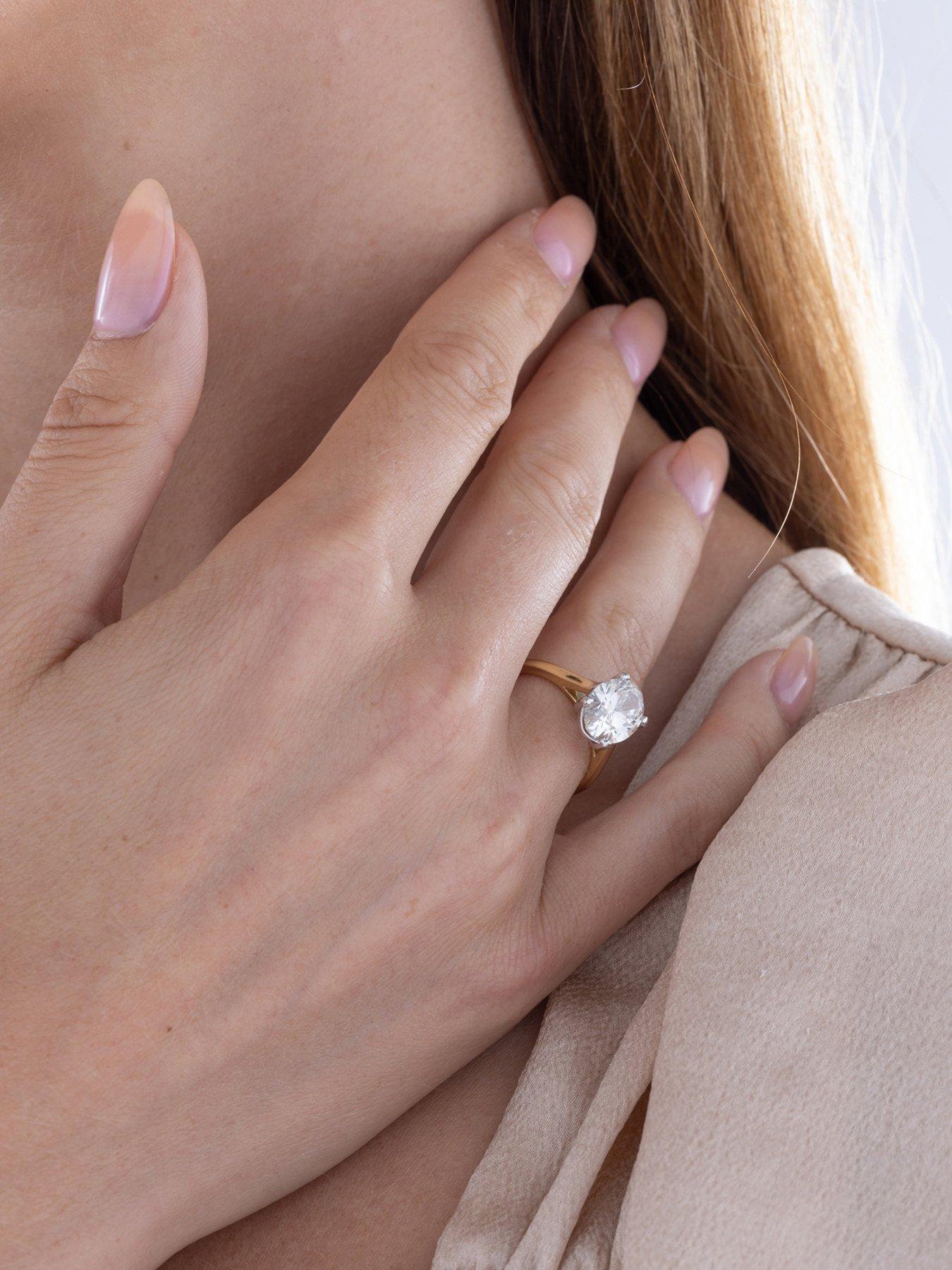 Image 4 of 5 of Love DIAMOND 3Ct Oval Diamond Solitaire Ring G VS+ Lab Grown