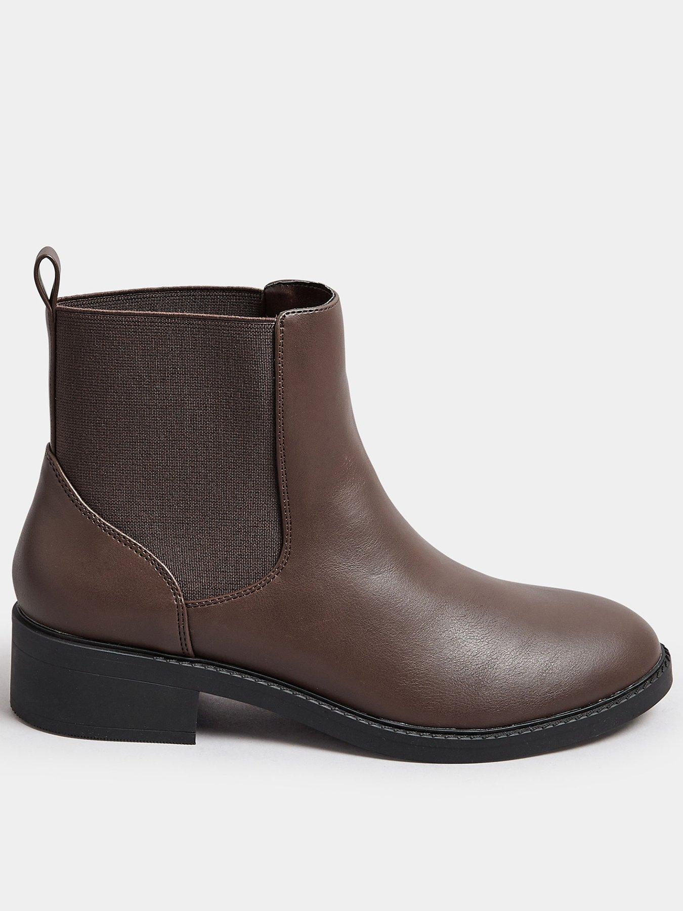 Image 1 of 4 of Yours Extra Wide Fit Pu Chelsea Boot - Brown