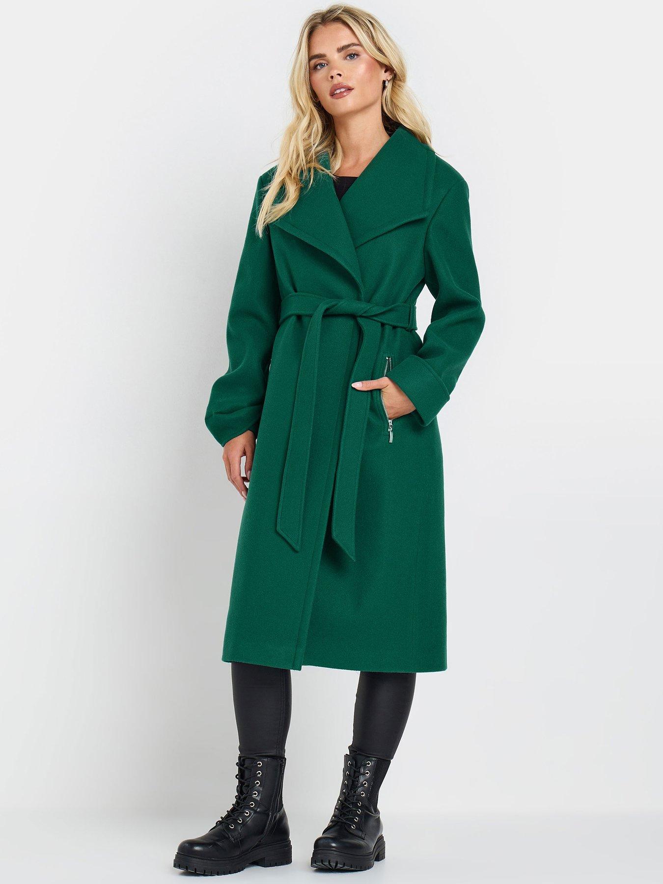 M Co Petite Petite Tailored Wrap Coat littlewoods