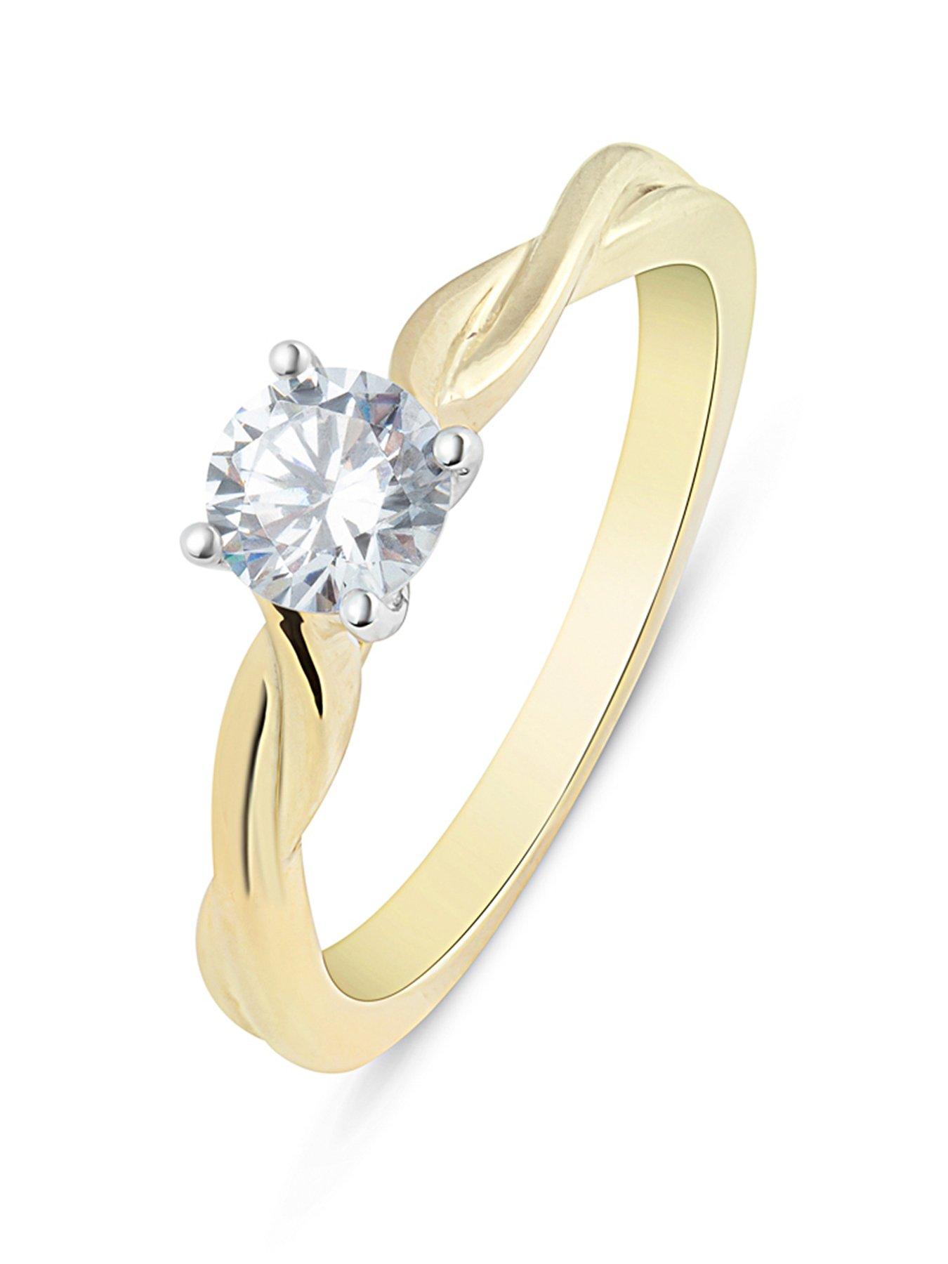 Love DIAMOND Diamond Solitaire Ring With Twisted Shoulders G VS+ Lab Grown