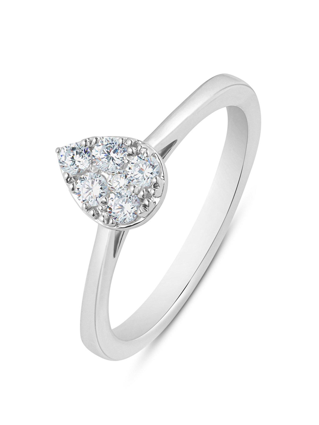 undefined Diamond Pear Shaped Cluster Ring G VS+ Lab Grown