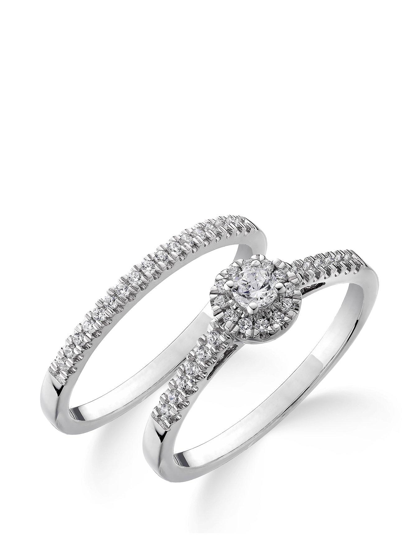 undefined Diamond Bridal Wedding Ring Set G VS+ Lab Grown
