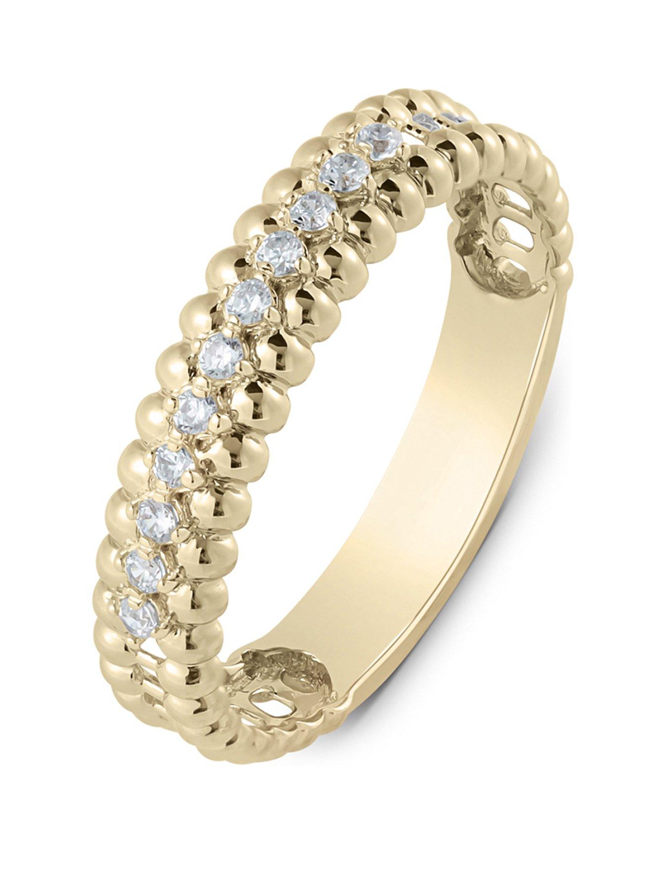 Love DIAMOND Thick Band Diamond Eternity Ring