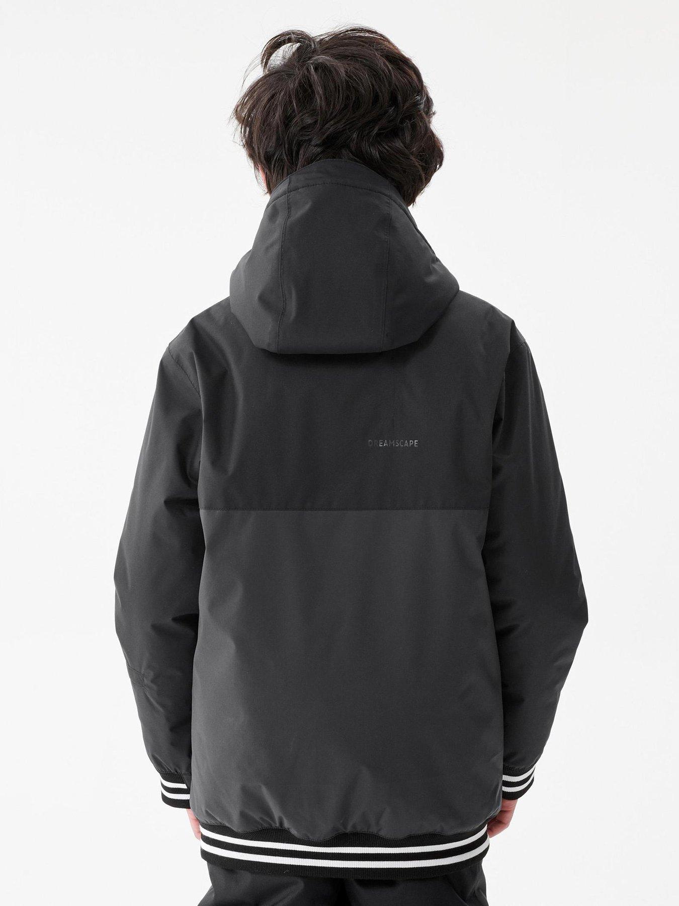  image of decathlon-boys-100-snowboard-jacket--nbspblackgrey