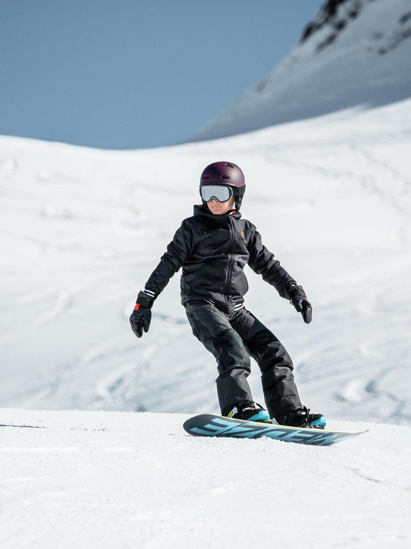  image of decathlon-boys-100-snowboard-jacket--nbspblackgrey
