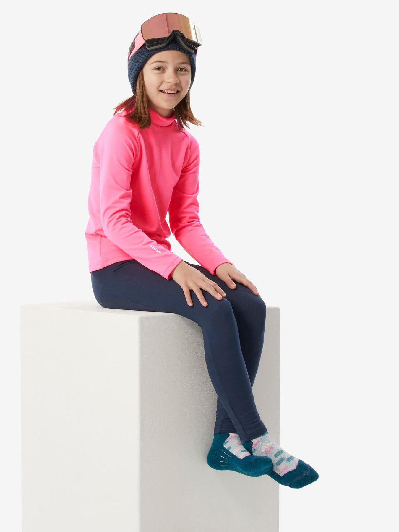  image of decathlon-kids-500nbspbaselayernbsptop-neon-pink
