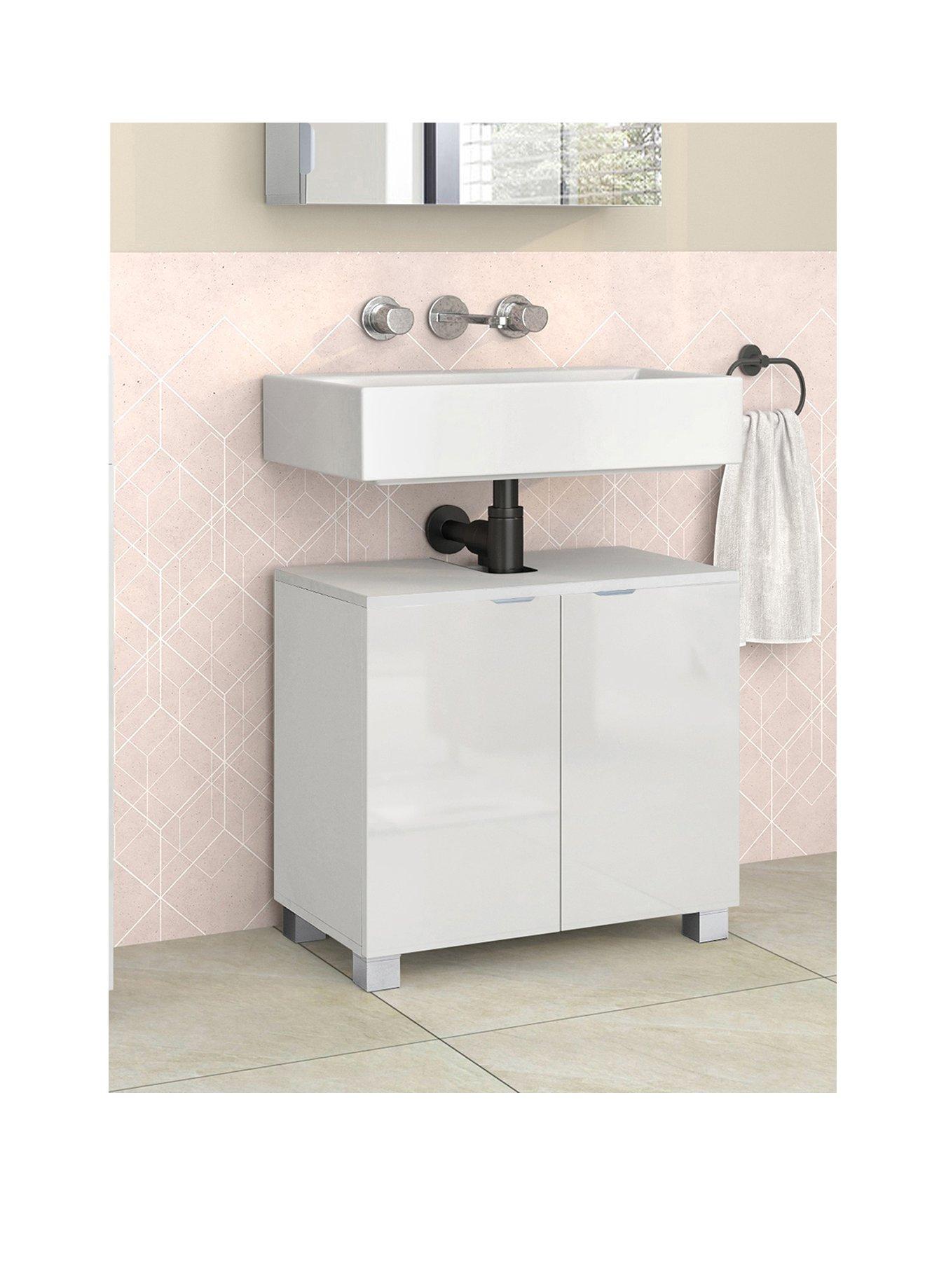  image of dorel-home-atlas-2-drawer-under-sink-cabinet-white-gloss