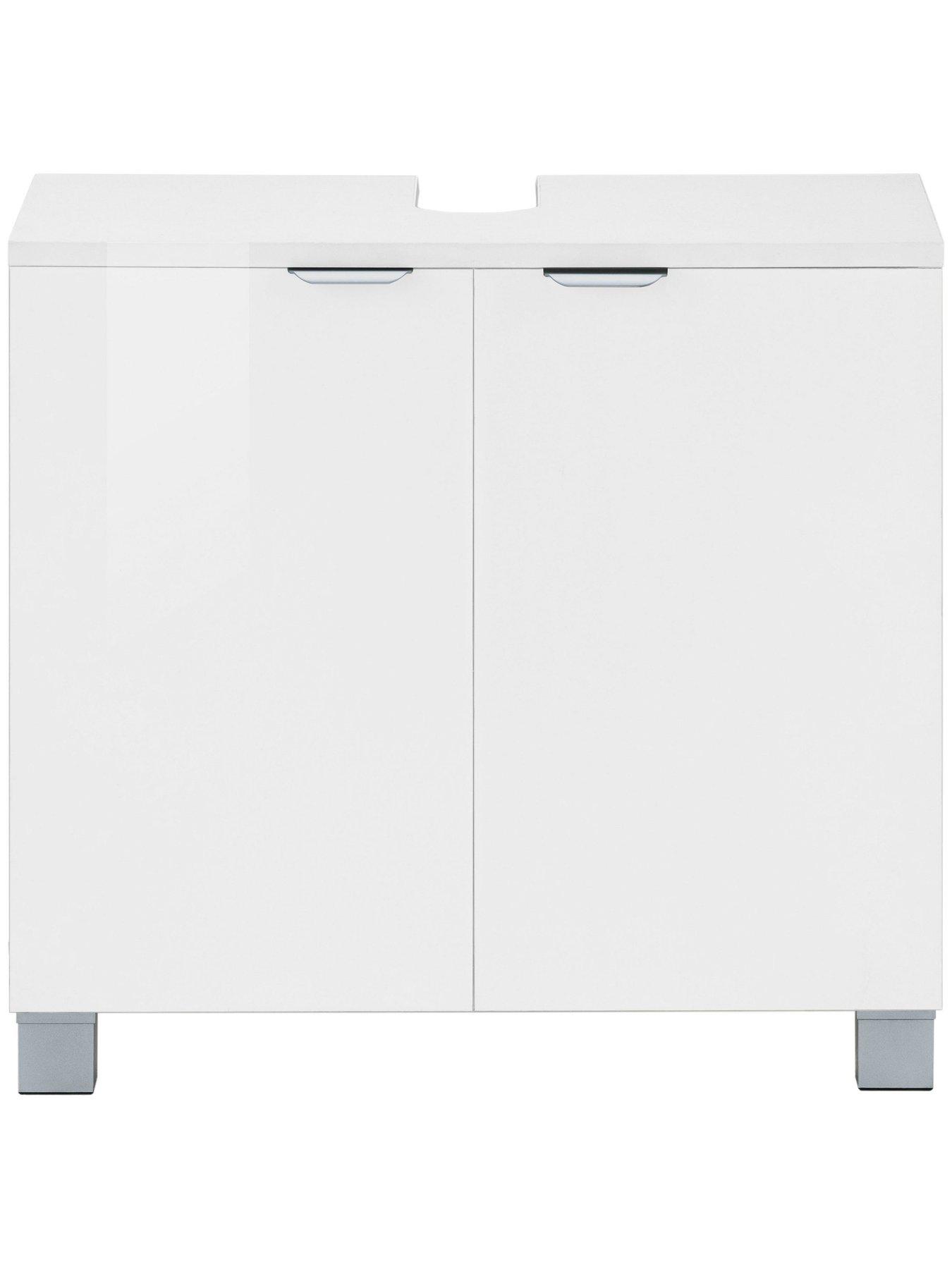  image of dorel-home-atlas-2-drawer-under-sink-cabinet-white-gloss